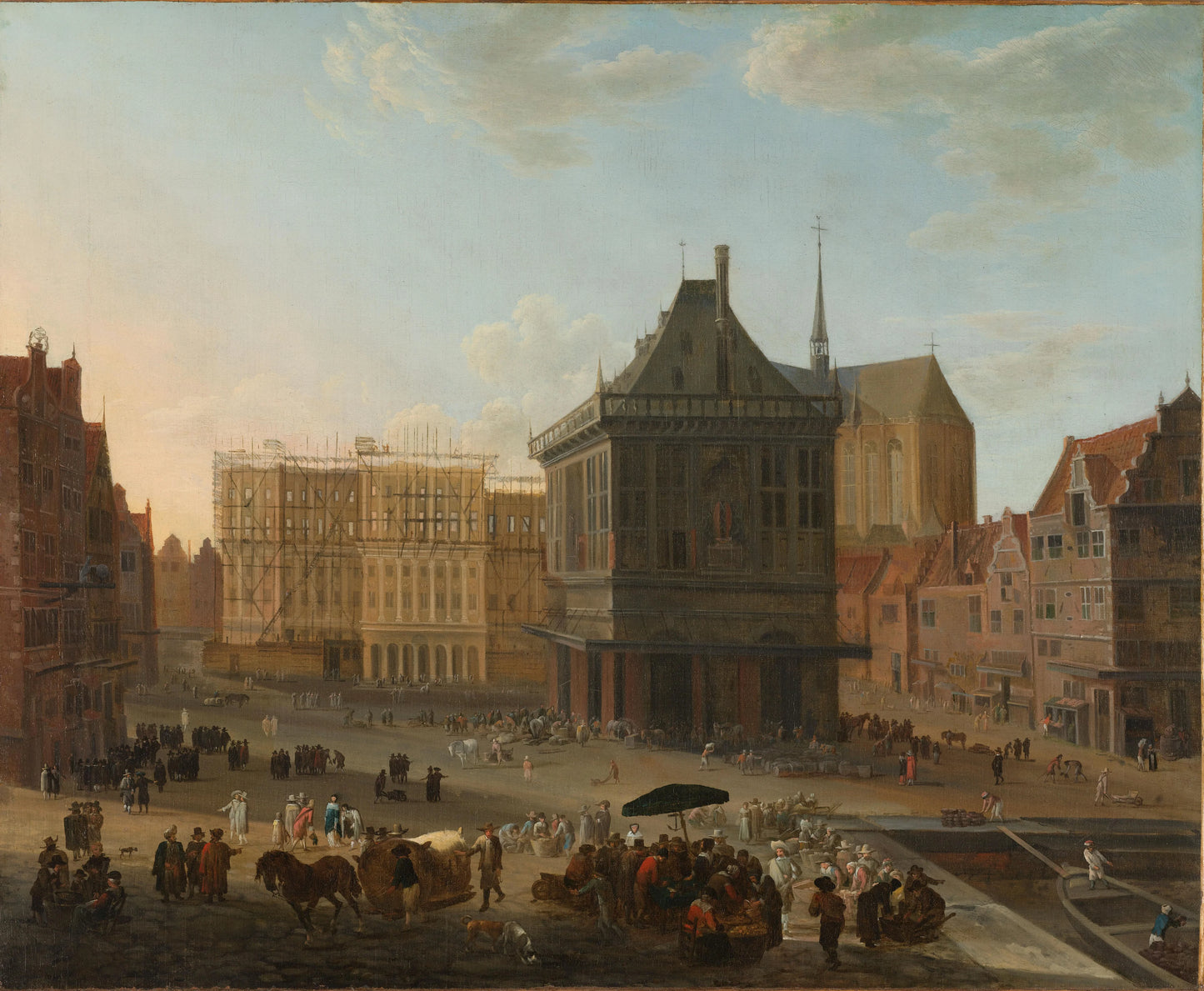 The Dam in Amsterdam with the new Town Hall under Construction – attributed to Jacob van der Ulft Vintage Animal Study Art Print | Wall Art Poster