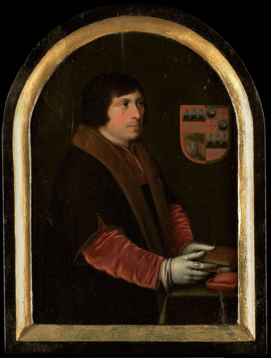 Portrait of Pieter Salina – toegeschreven aan Cornelis Engelsz. Vintage Portrait Art Print | Wall Art Poster