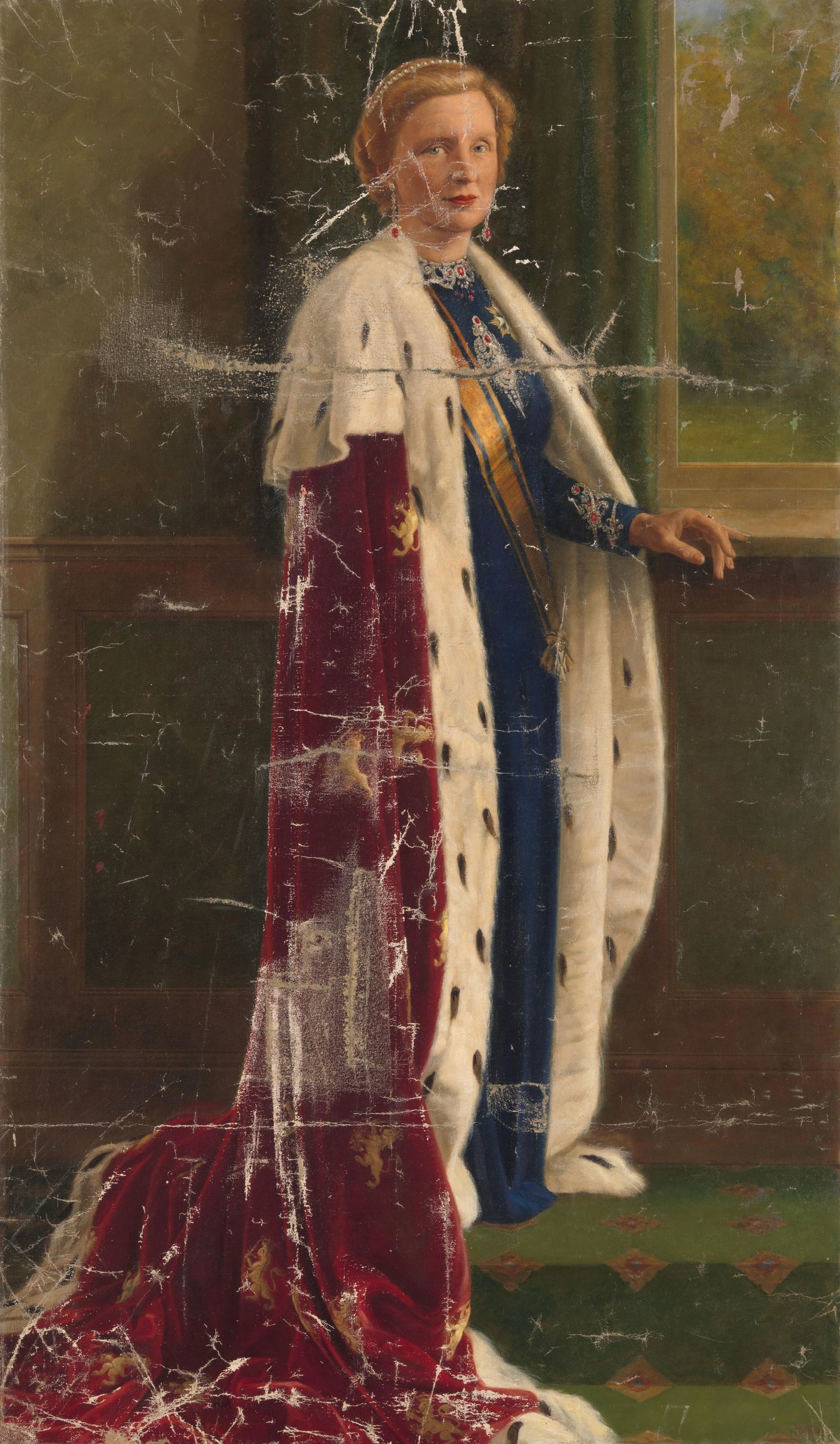 Koningin Juliana der Nederlanden in haar kroningsgewaad – Henricus Rol Vintage Portrait Art Print | Wall Art Poster
