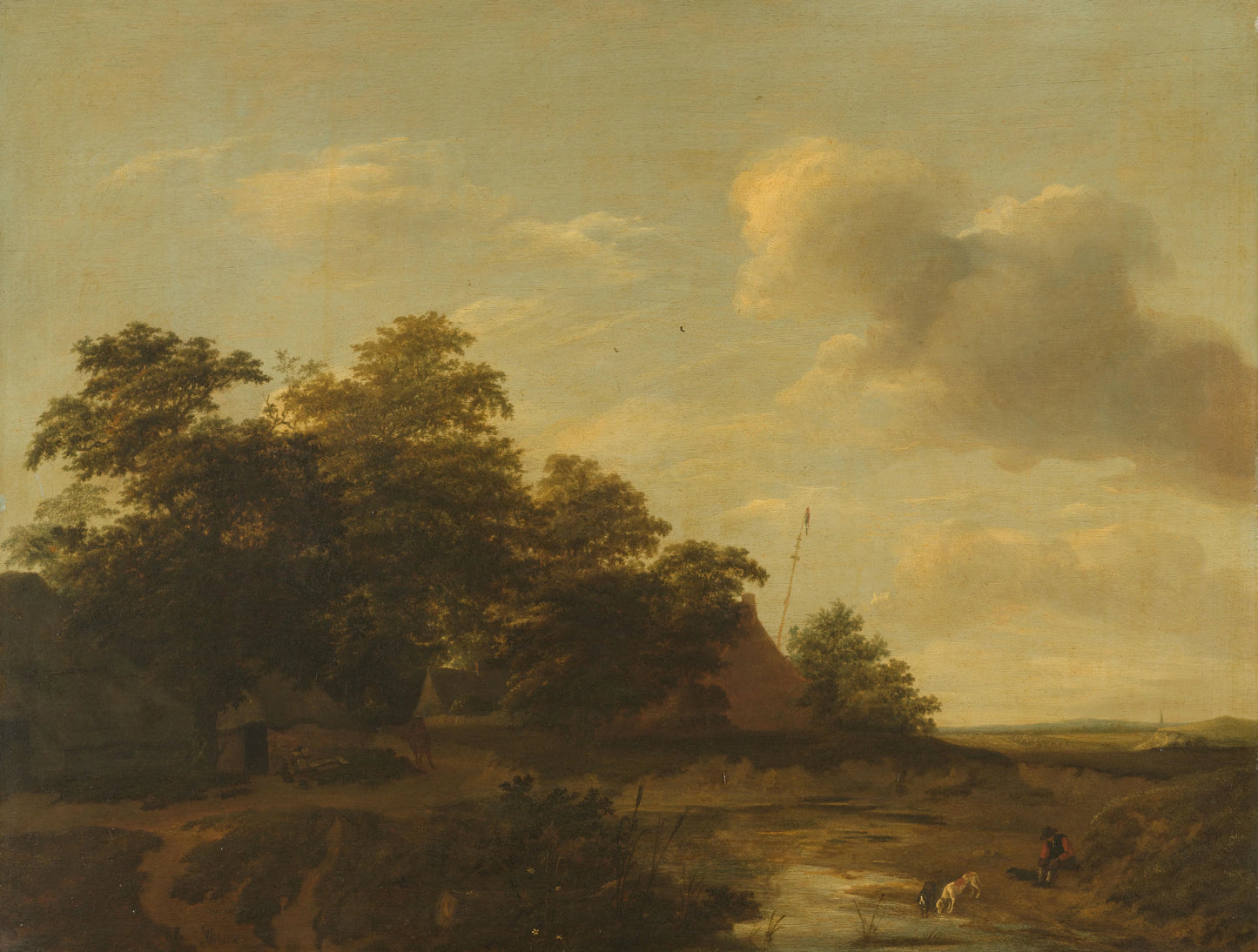 Landscape with a Farm – Jan Vermeer van Haarlem (I) Vintage Landscape Art Print | Wall Art Poster