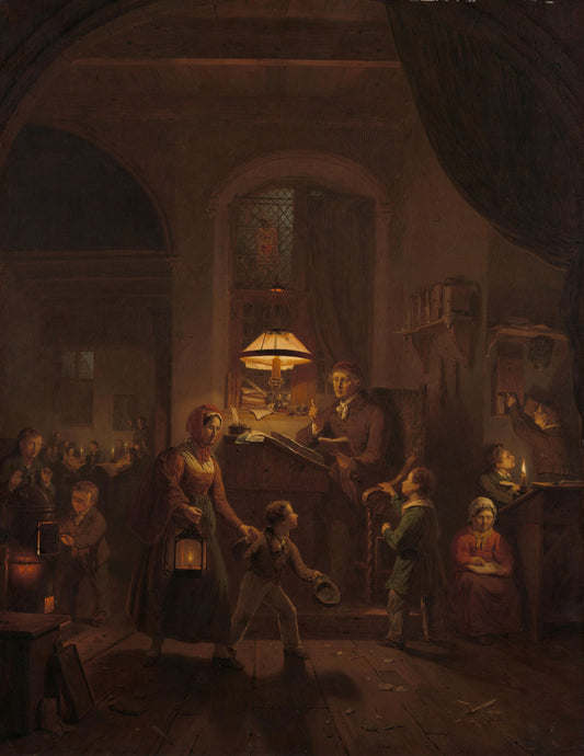 The Night School – George Gillis Haanen Vintage Art Print | Wall Art Poster