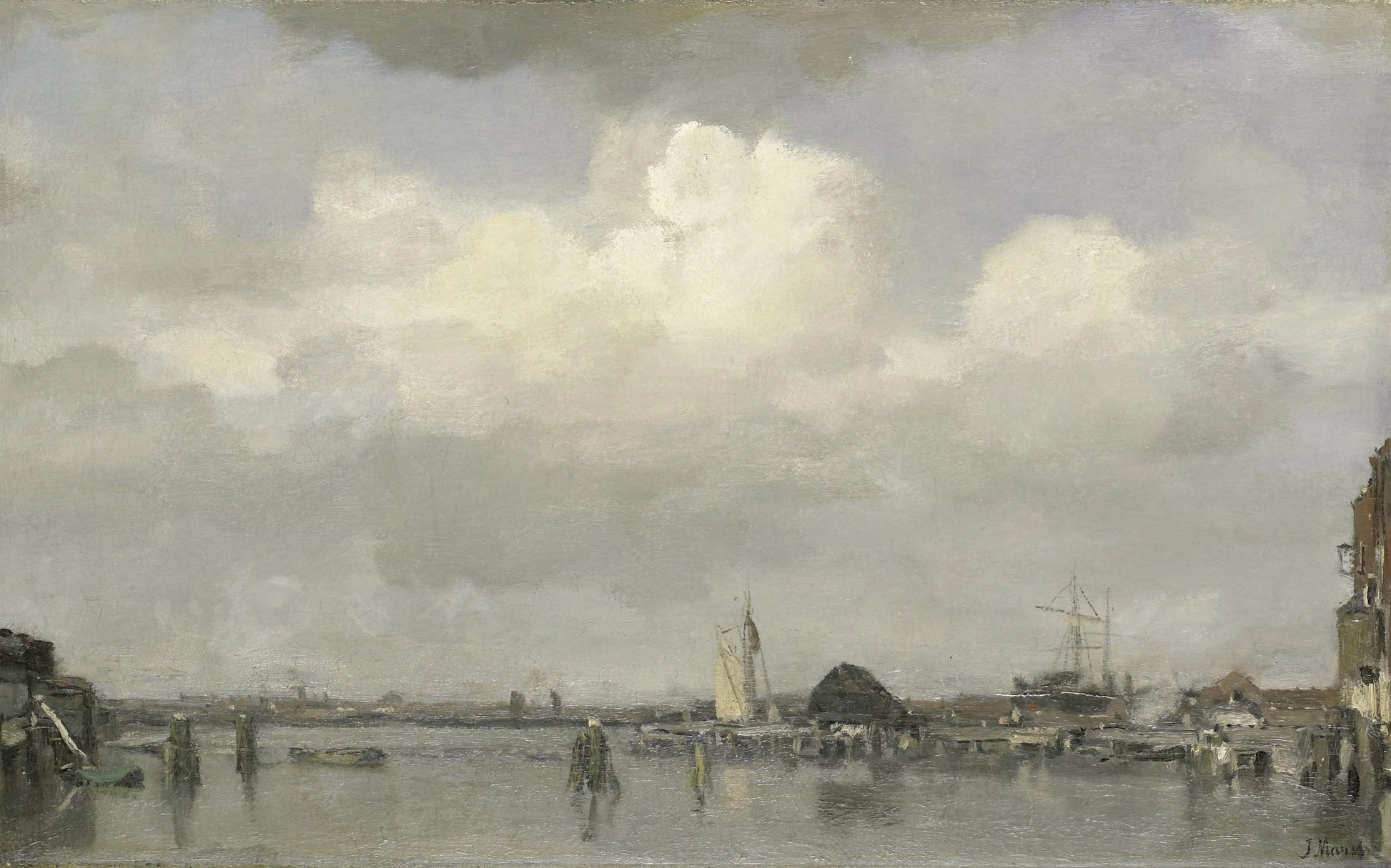 Havengezicht – Jacob Maris Vintage Harbour Scene Art Print | Wall Art Poster