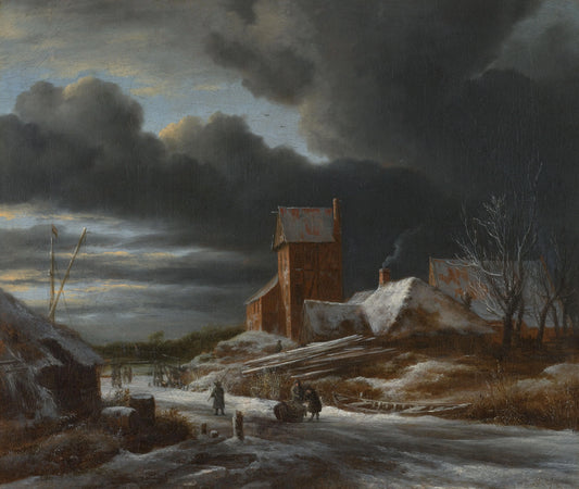 Winter landscape – Jacob Isaacksz van Ruisdael Vintage Landscape Art Print | Wall Art Poster