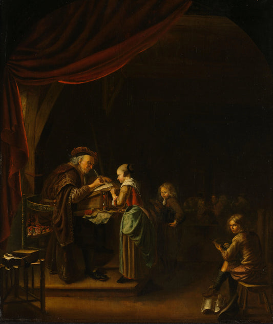 The Schoolmaster – kopie naar Jan Adriaensz. van Staveren Vintage Art Print | Wall Art Poster