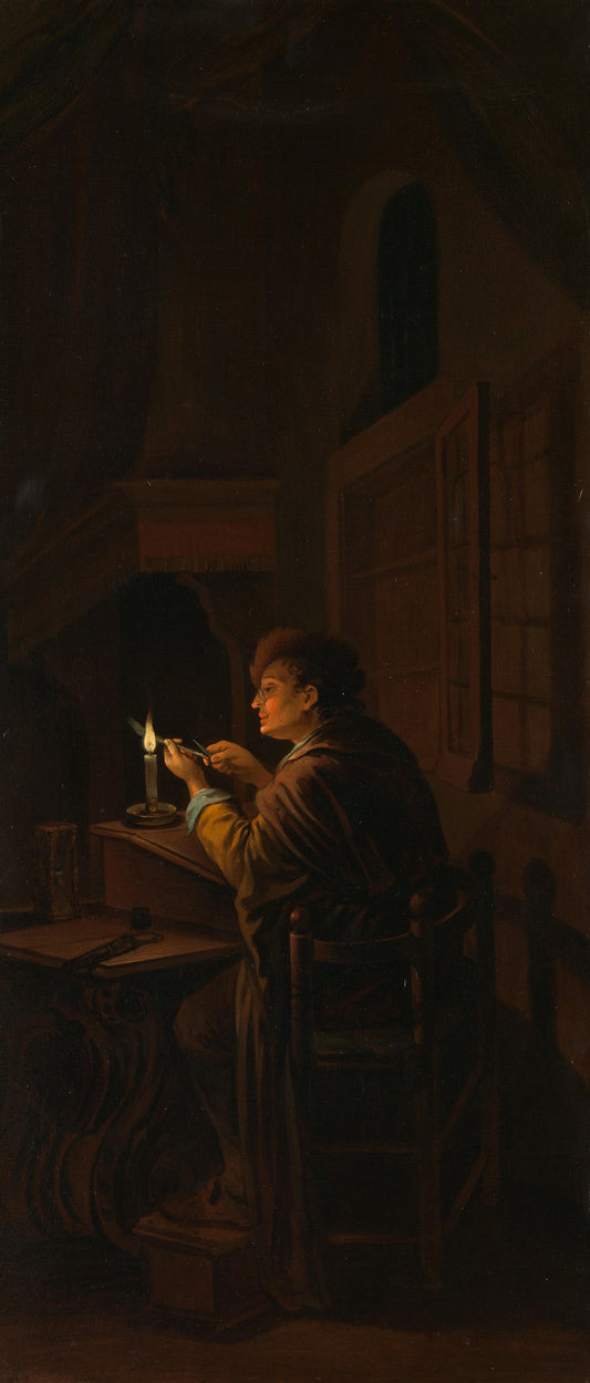 Triptych: Allegory of Art Training – kopie naar Gerrit Dou, Willem Joseph Laquy Vintage Art Print | Wall Art Poster
