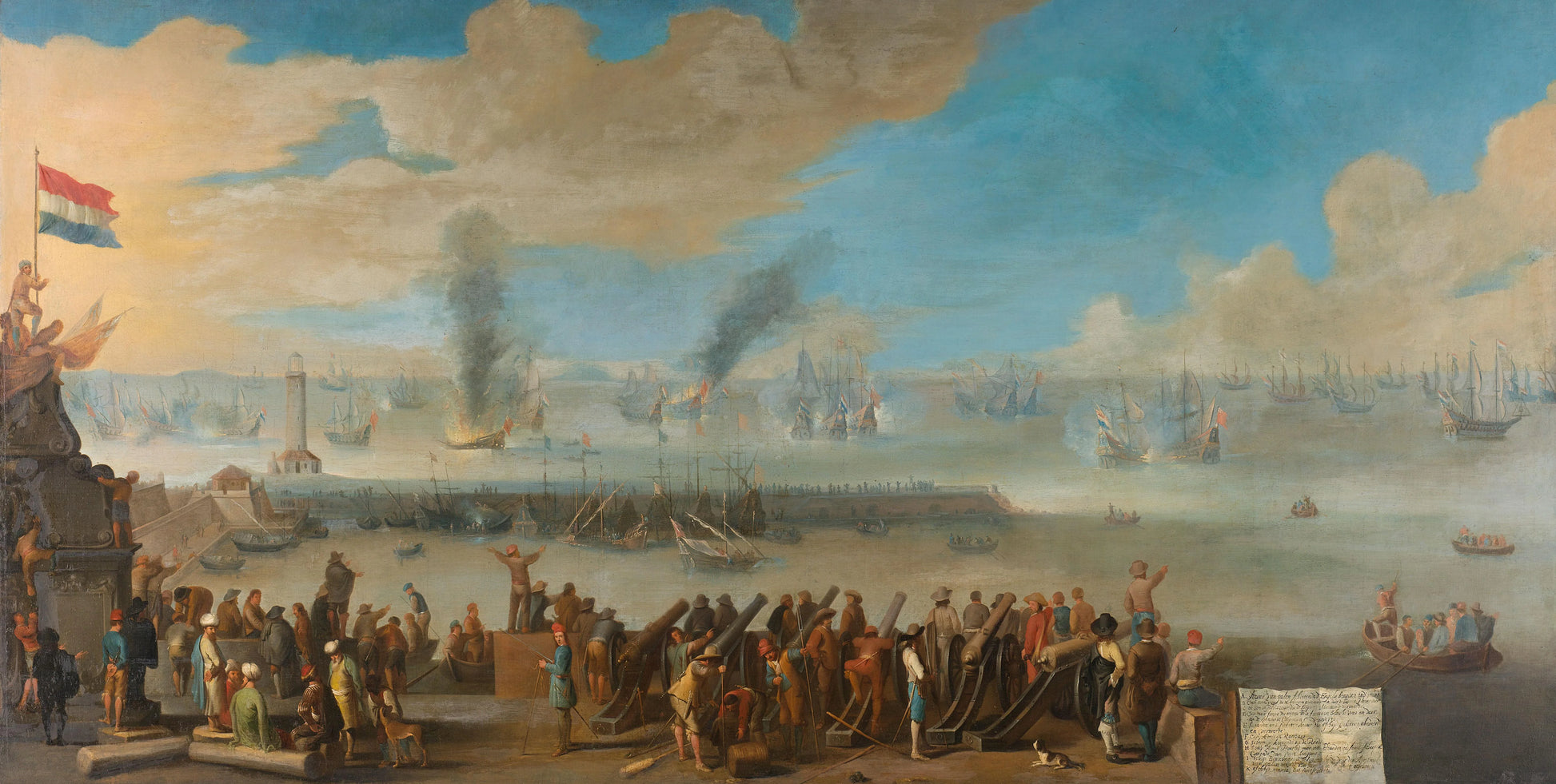 The Battle near Livorno (14 March 1653) – anoniem Vintage Marine Scene Art Print | Wall Art Poster