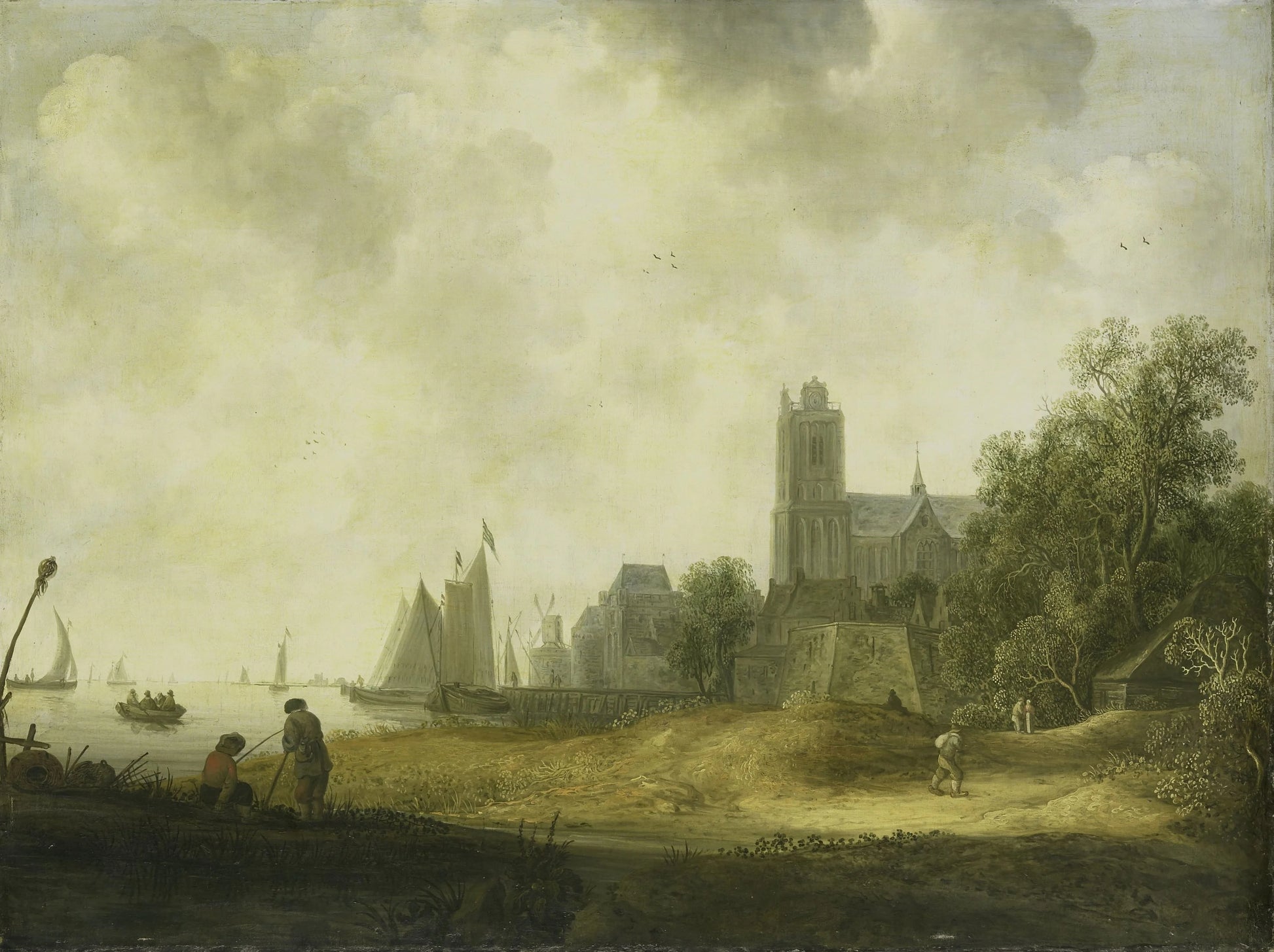 View of Dordrecht – Wouter Knijff Vintage River Scene Art Print | Wall Art Poster