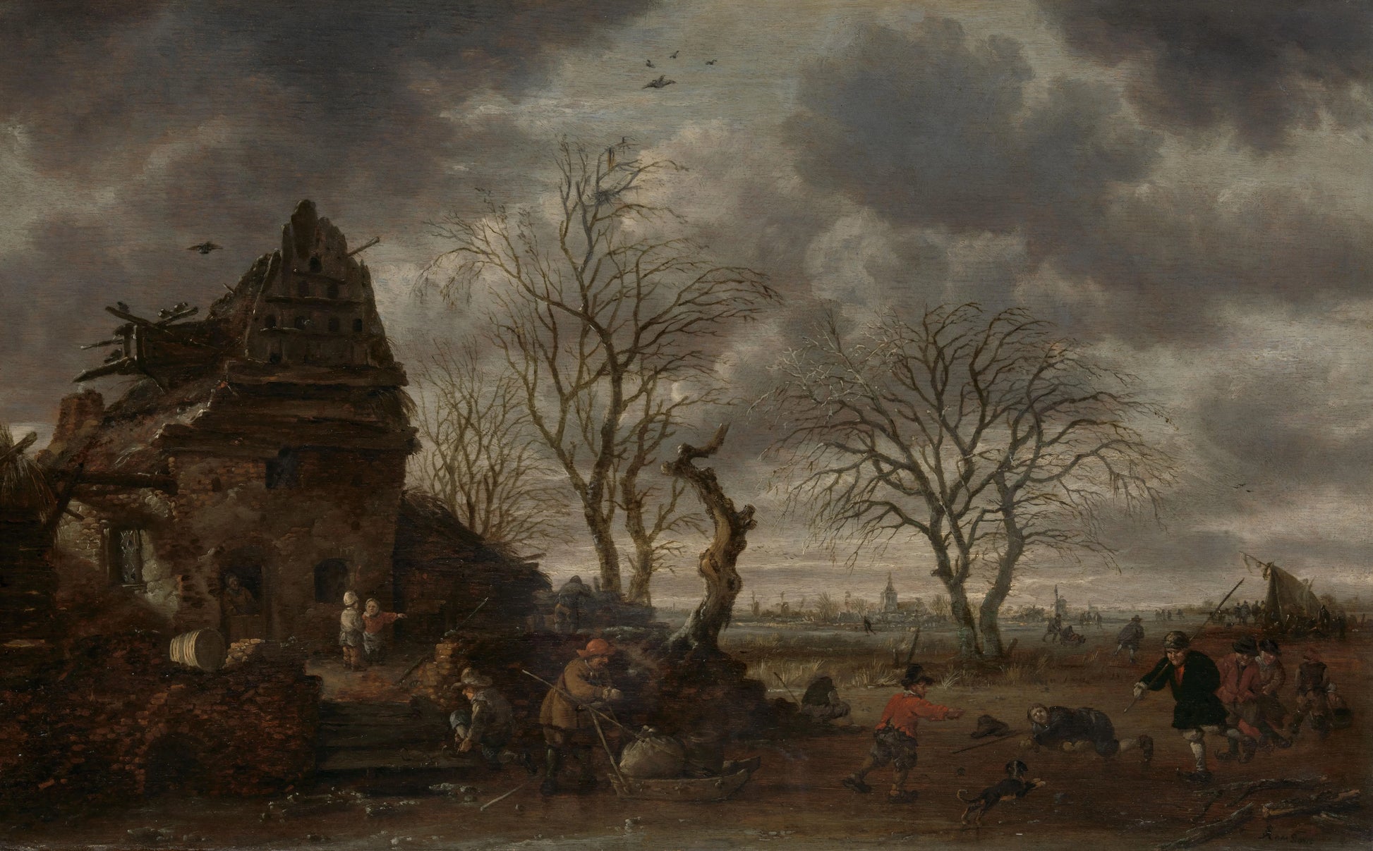 Winter scene – Salomon Rombouts Vintage Landscape Art Print | Wall Art Poster