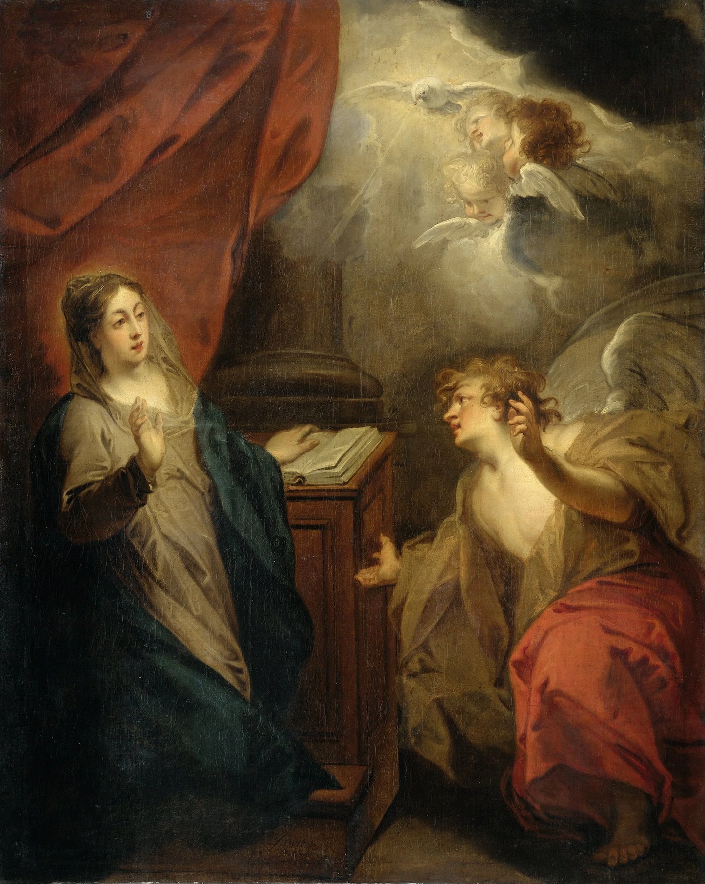 Annunciation to the Virgin – Jacob de Wit Vintage Art Print | Wall Art Poster
