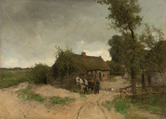Huisje aan de zandweg – Anton Mauve Vintage Landscape Art Print | Wall Art Poster