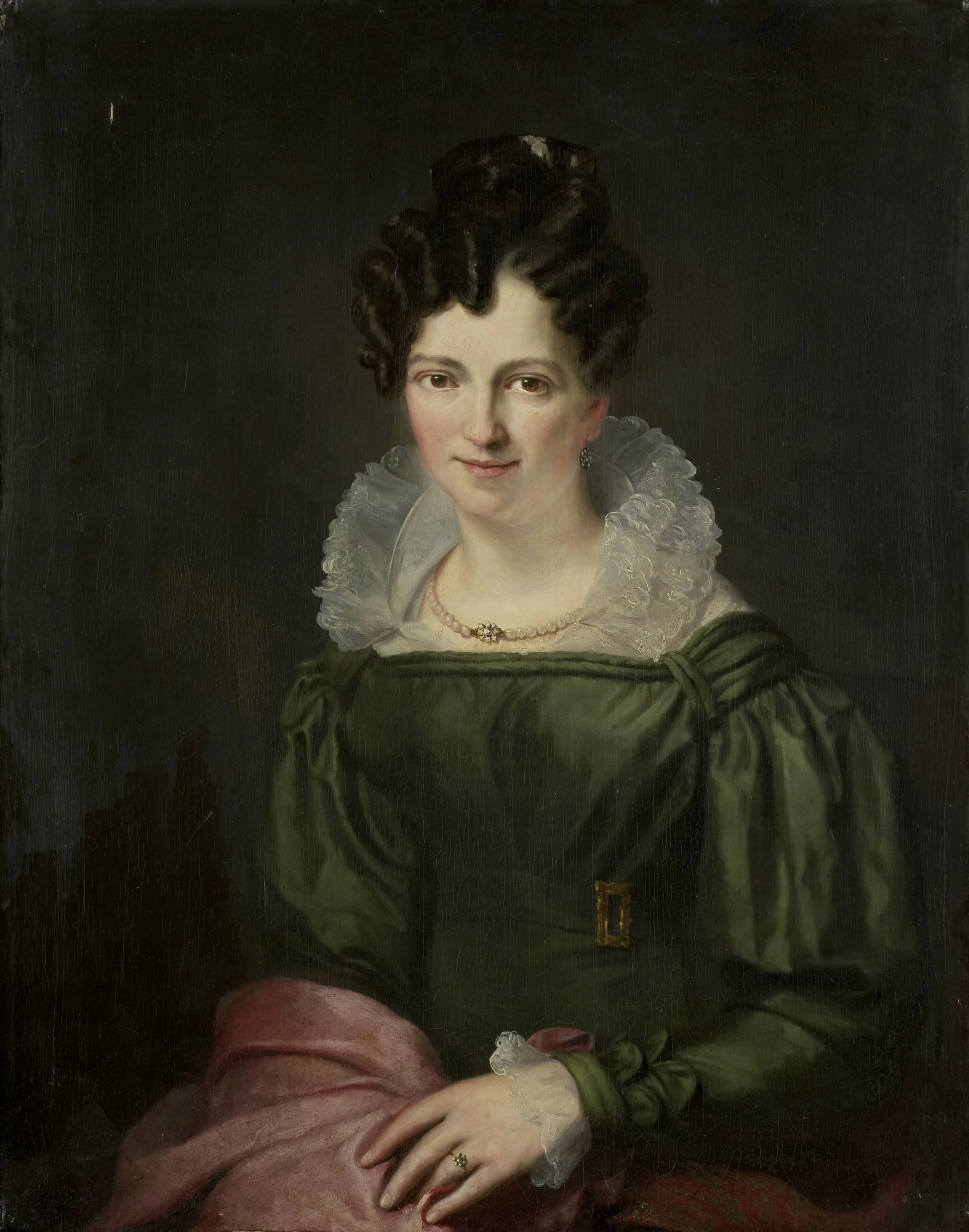 Portrait of Maria Christina Nijssen, Wife of Anthonie van der Hout – Christiaan Julius Lodewijk Portman (eigenhandig gesigneerd) Vintage Portrait Art Print | Wall Art Poster