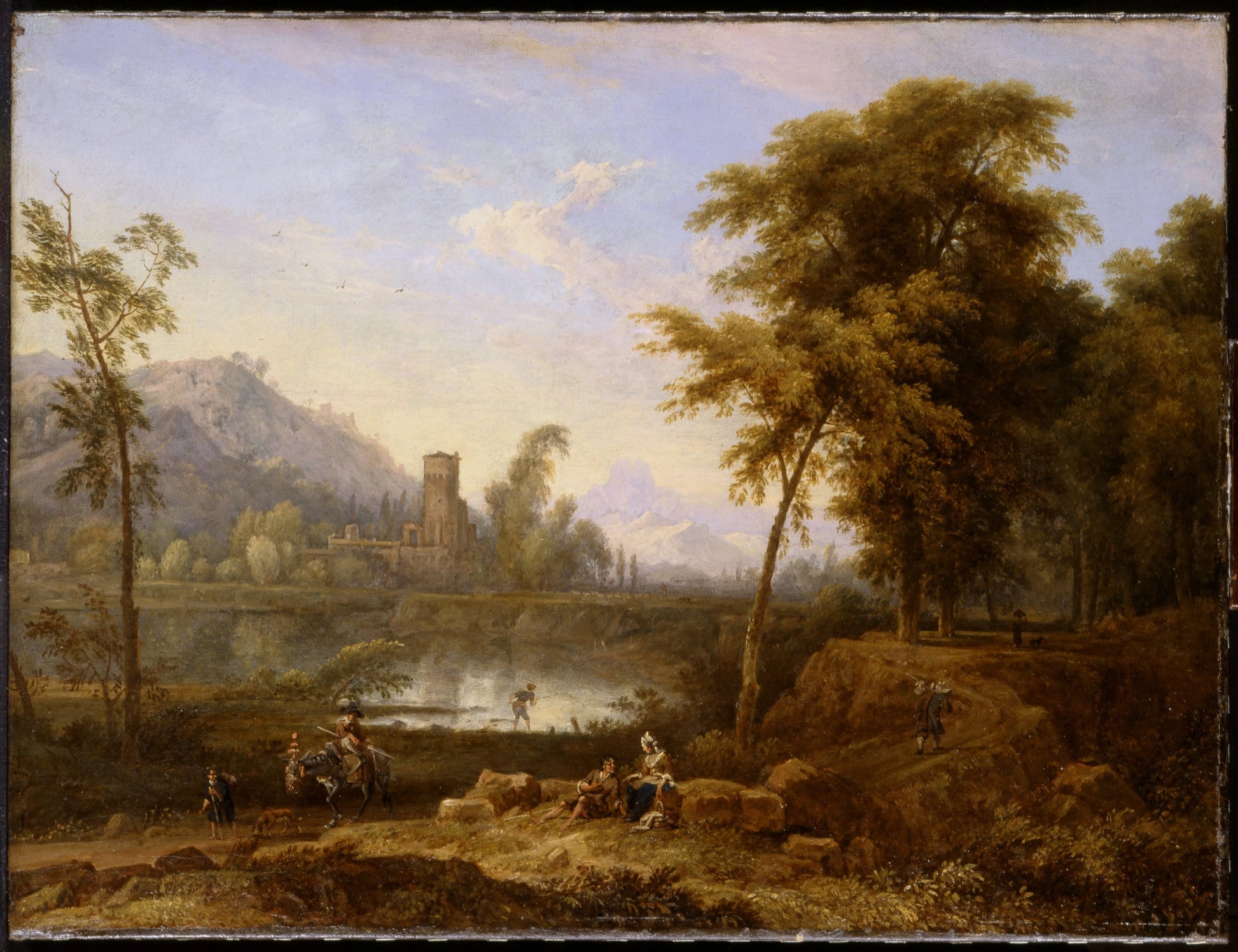 Italiaans landschap met omgeknakte boom – Nicolaes Piemont Vintage Art Print | Wall Art Poster