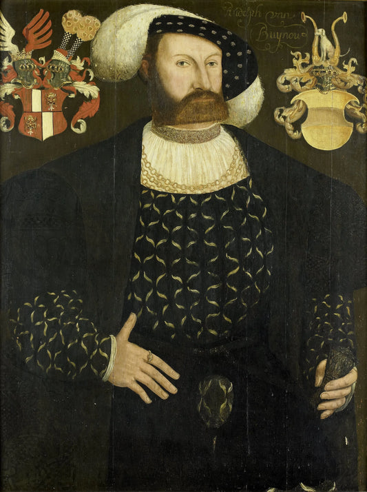 Presumably Posthumous Portrait of Rudolph van Buynou (d 1542), High Bailiff of Stavoren and 'Grietman'of Gaasterland – toegeschreven aan Adriaen van Cronenburg Vintage Portrait Art Print | Wall Art Poster