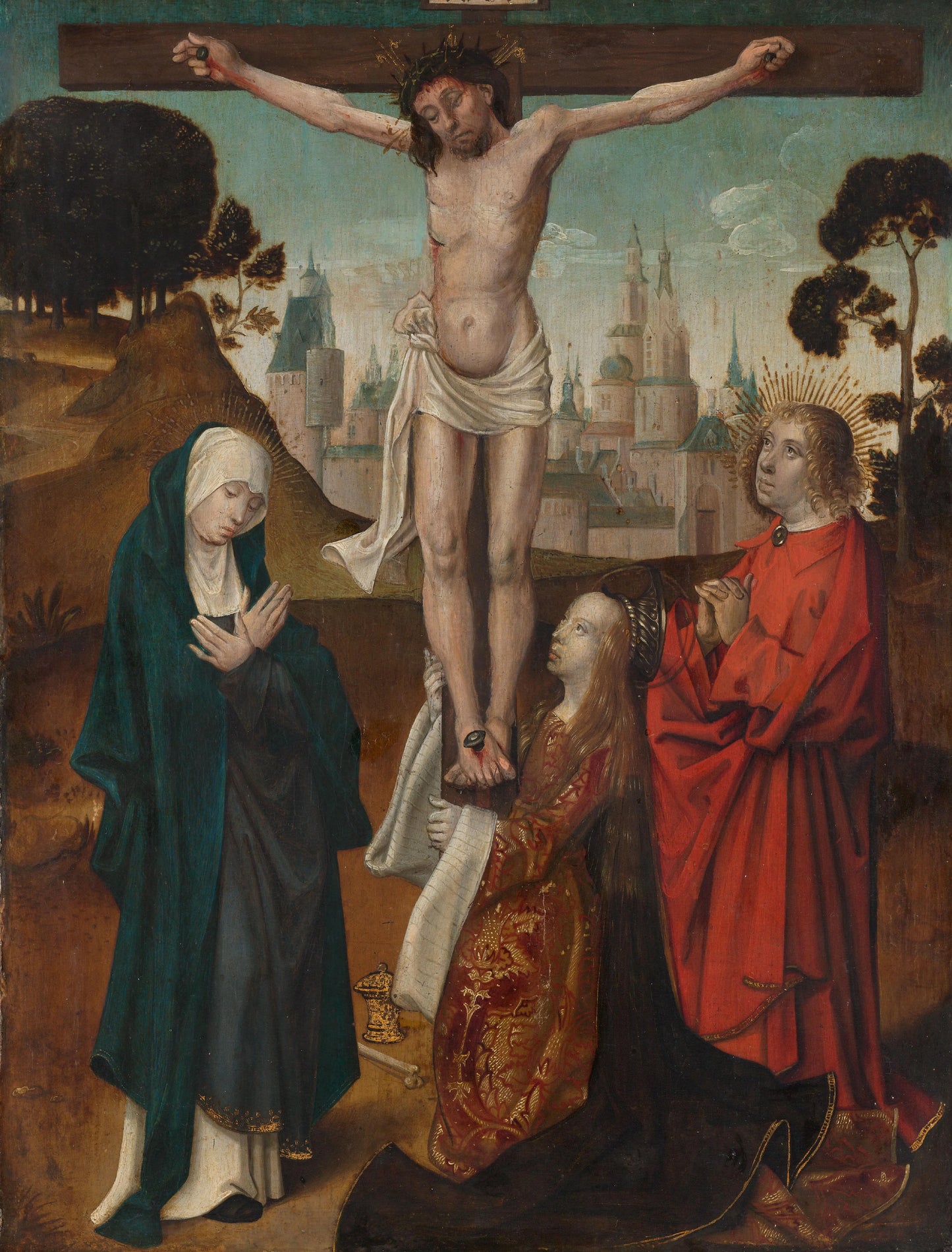 Crucifixion – circle of Cornelis Engebrechtsz Vintage Art Print | Wall Art Poster