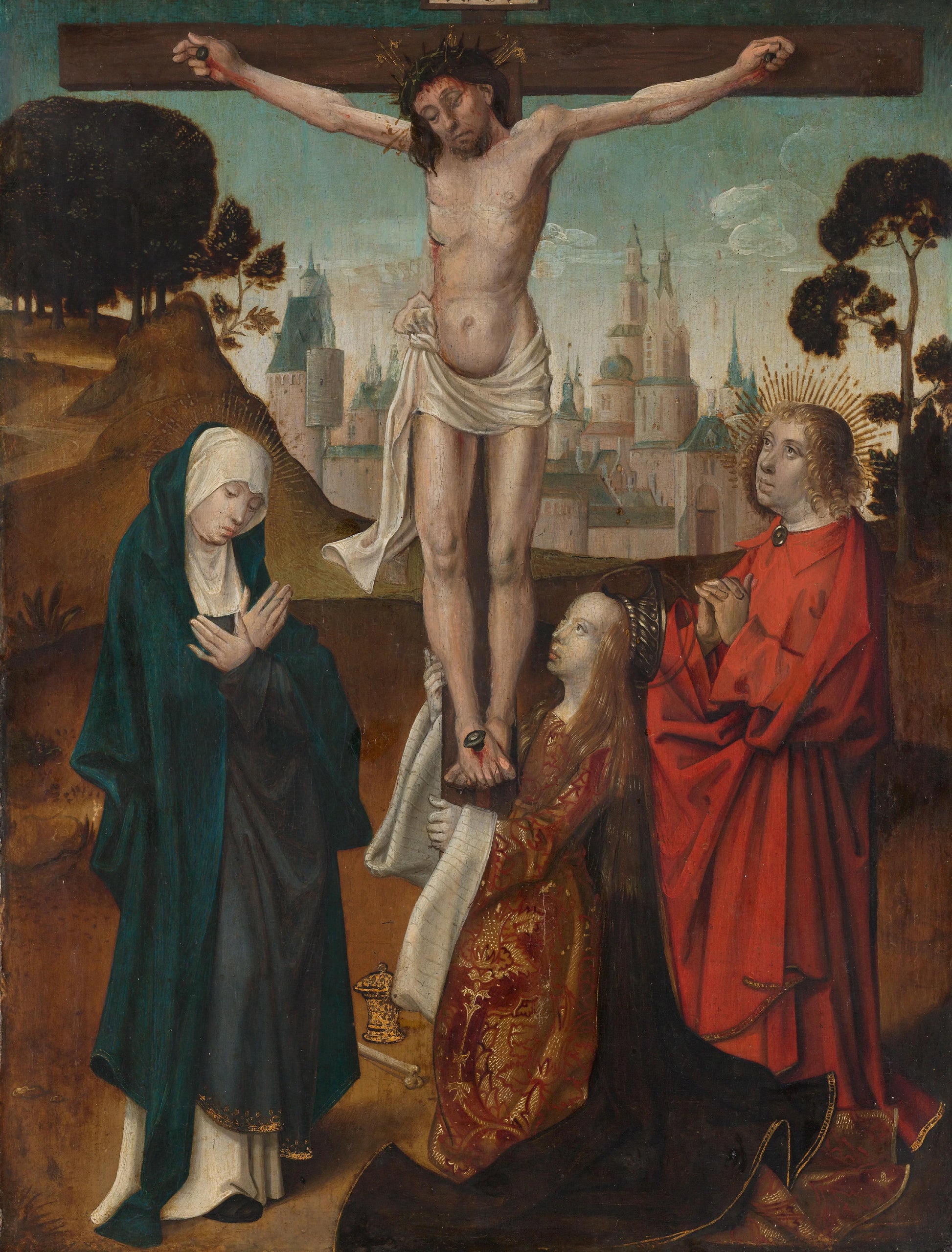 Crucifixion – circle of Cornelis Engebrechtsz Vintage Art Print | Wall Art Poster