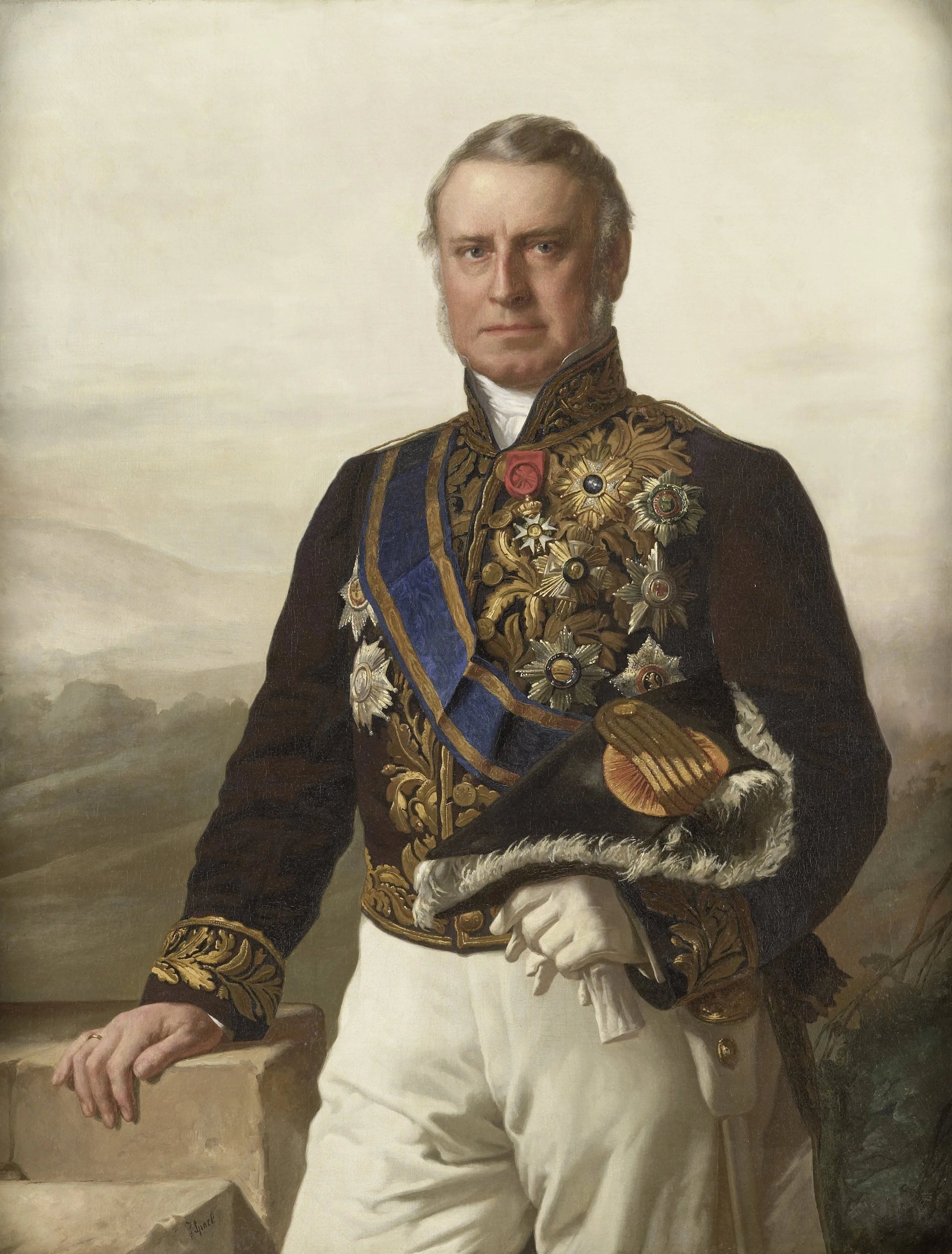 Charles Ferdinand Pahud (1803-73). Gouverneur-generaal (1855-61) – Jacob Spoel (mentioned on object) Vintage Portrait Art Print | Wall Art Poster