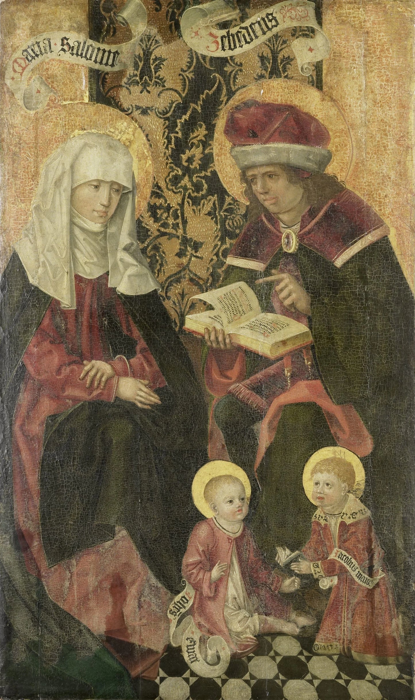 The Family of Zebedee / Angel Gabriel from an Annunciation (remnants on the verso) – anonymous Vintage Art Print | Wall Art Poster