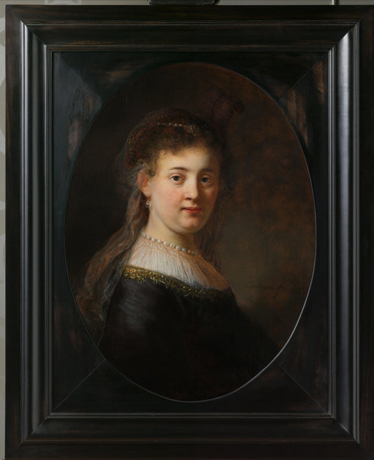 Young Woman in Fantasy Costume – Rembrandt van Rijn Vintage Portrait Art Print | Wall Art Poster