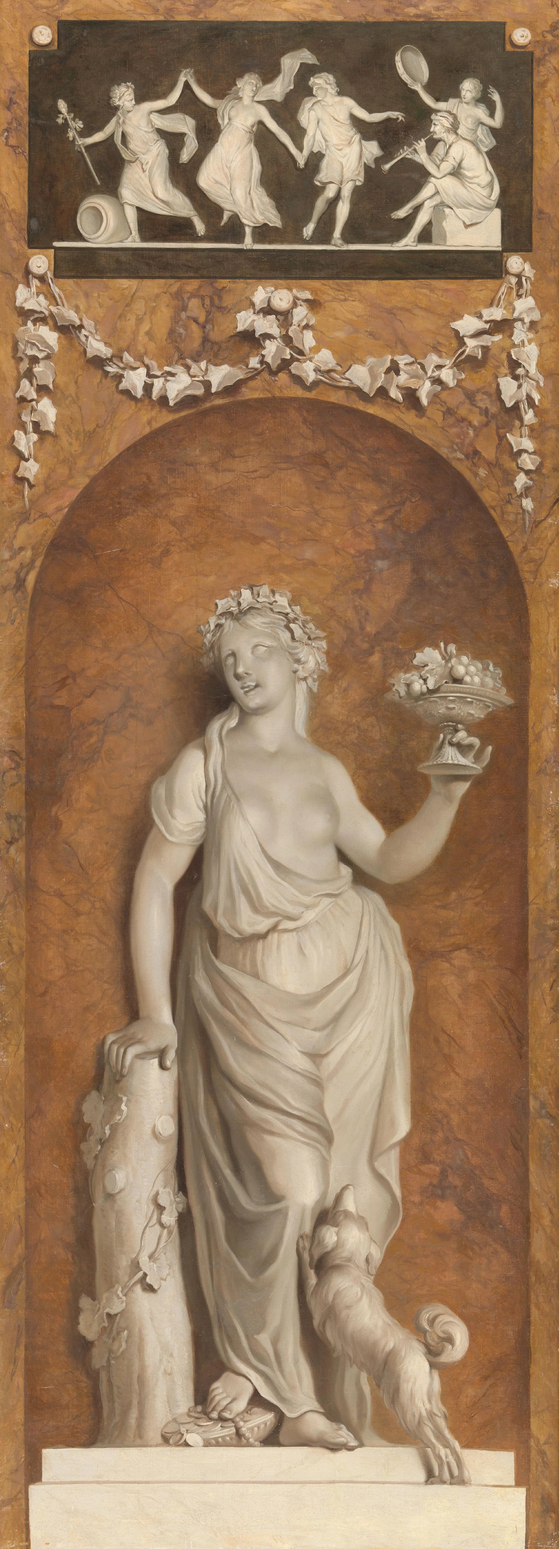 Behangselschildering met bacchante – Jurriaan Andriessen Vintage Art Print | Wall Art Poster