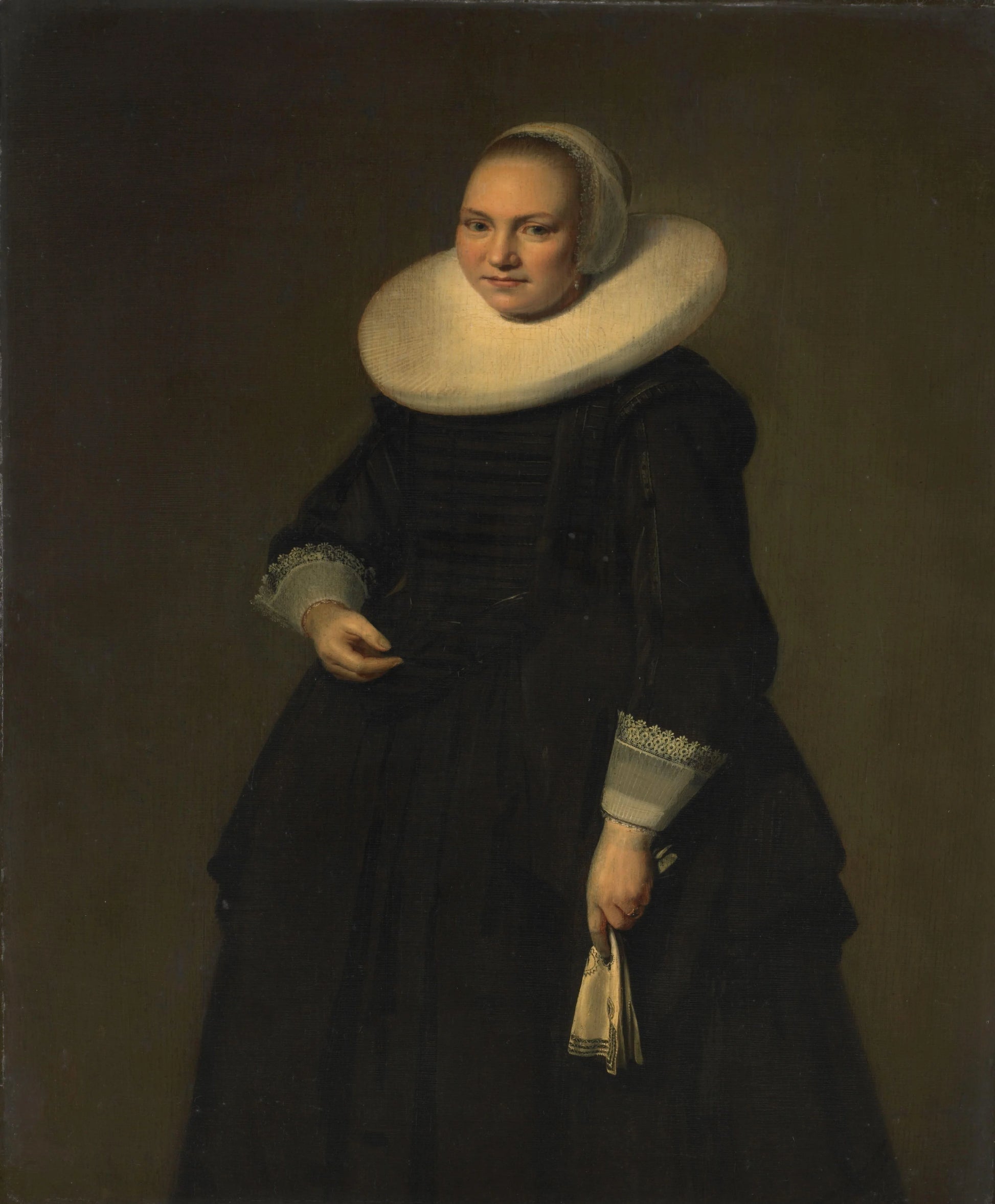 Portrait of a Woman – toegeschreven aan Hendrik Gerritsz. Pot Vintage Portrait Art Print | Wall Art Poster