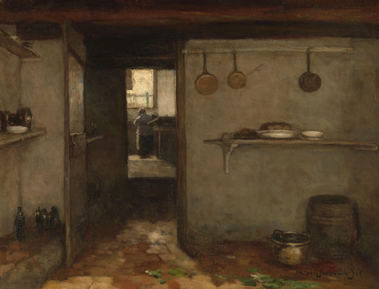 Cellar of the Artist’s Home in The Hague – Johan Hendrik Weissenbruch (vermeld op object) Vintage Art Print | Wall Art Poster