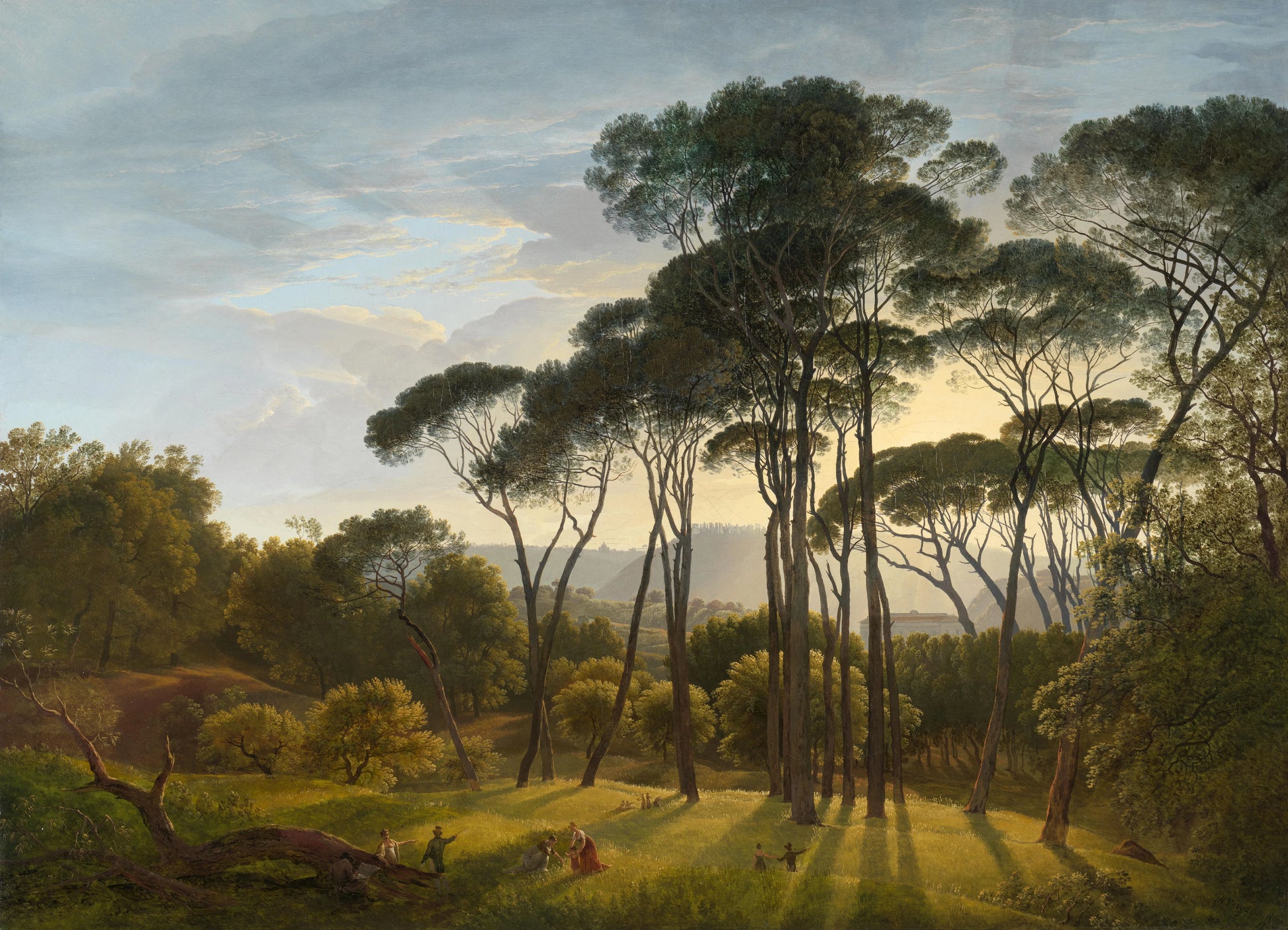 Italian Landscape with Umbrella Pines – Hendrik Voogd Vintage Landscape Art Print | Wall Art Poster