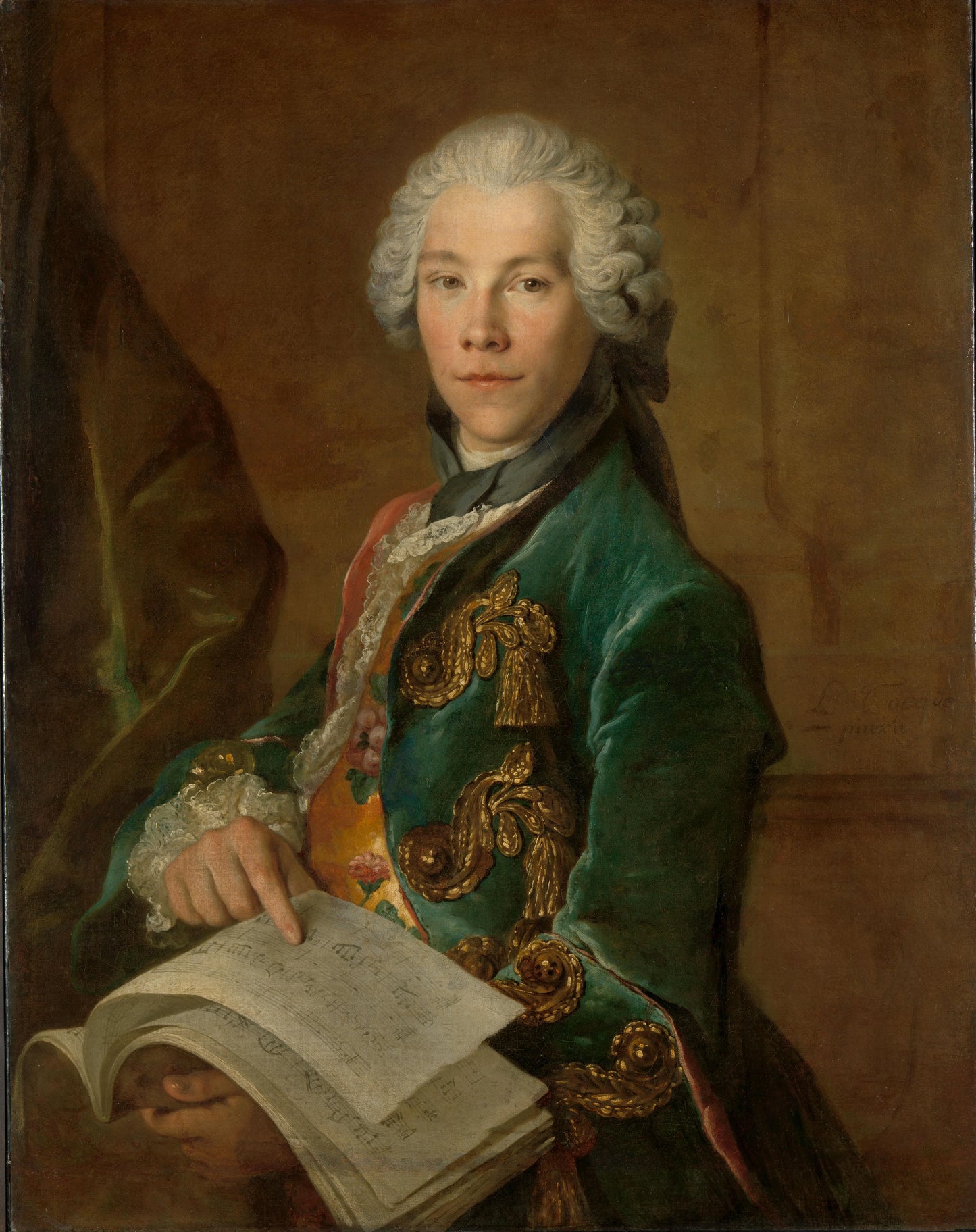 Portrait of Arnoldus van Rijneveld – Louis Tocqué (mentioned on object) Vintage Portrait Art Print | Wall Art Poster