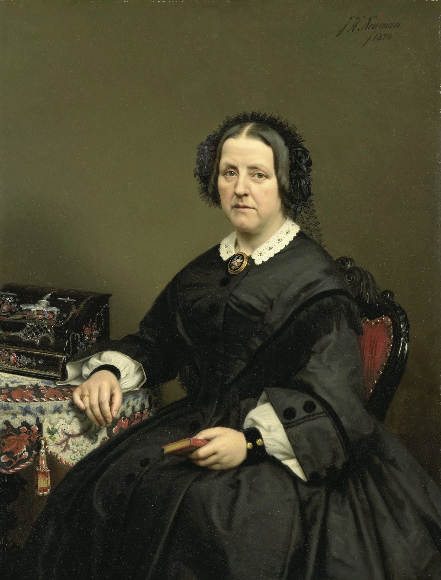 Wilhelmina Margaretha van den Bosch (1807-74). Echtgenote van Gerard Johan Verloren van Themaat – Johan Heinrich Neuman Vintage Portrait Art Print | Wall Art Poster