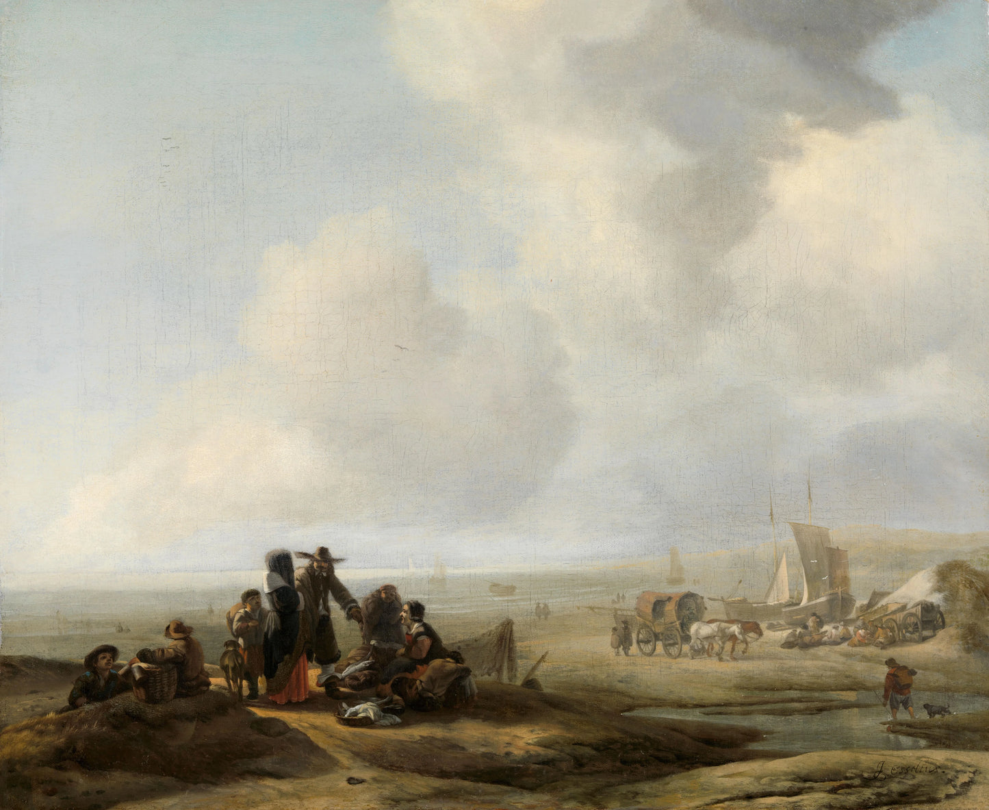 View on the Beach – Jacob Esselens (vermeld op object) Vintage Landscape Art Print | Wall Art Poster