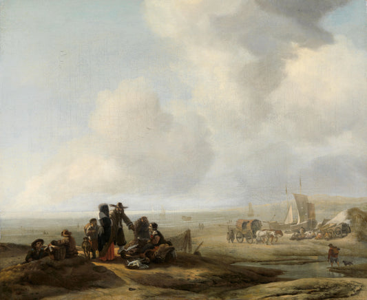 View on the Beach – Jacob Esselens (vermeld op object) Vintage Landscape Art Print | Wall Art Poster