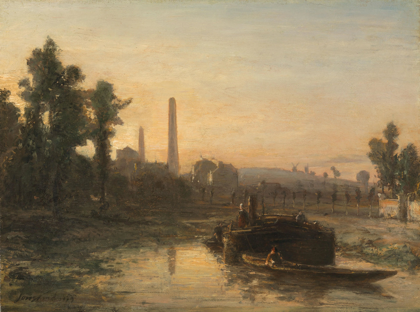 River View in France, possibly near Pontoise – Johan Barthold Jongkind Vintage Landscape Art Print | Wall Art Poster
