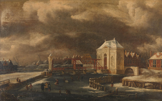 The Heiligewegspoort, Amsterdam, in Winter – Jan van Kessel (1641-1680) Vintage Landscape Art Print | Wall Art Poster