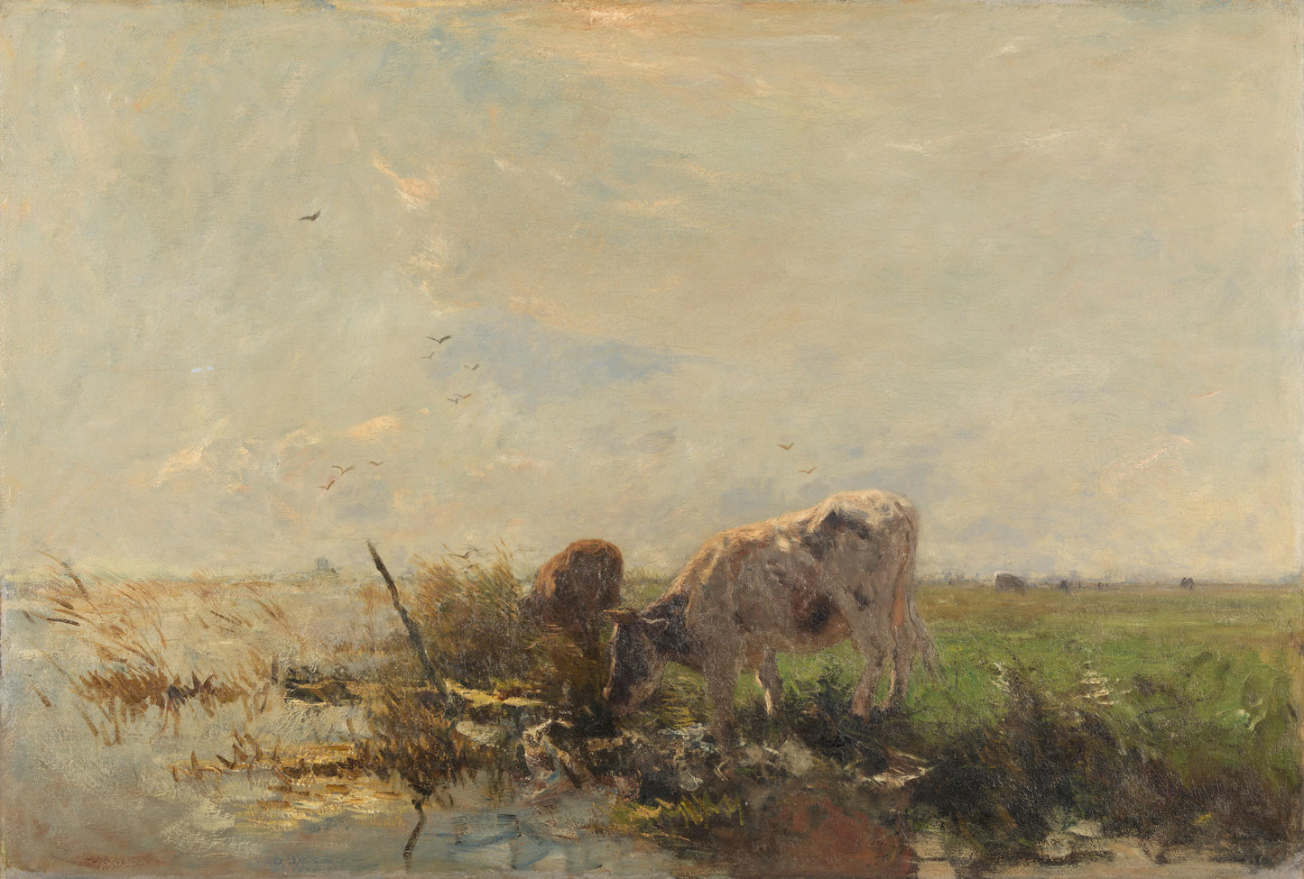 Koeien aan een plas – Willem Maris (mentioned on object) Vintage Landscape Art Print | Wall Art Poster