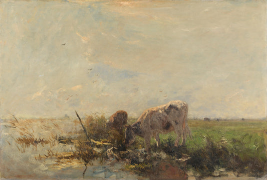 Koeien aan een plas – Willem Maris (mentioned on object) Vintage Landscape Art Print | Wall Art Poster