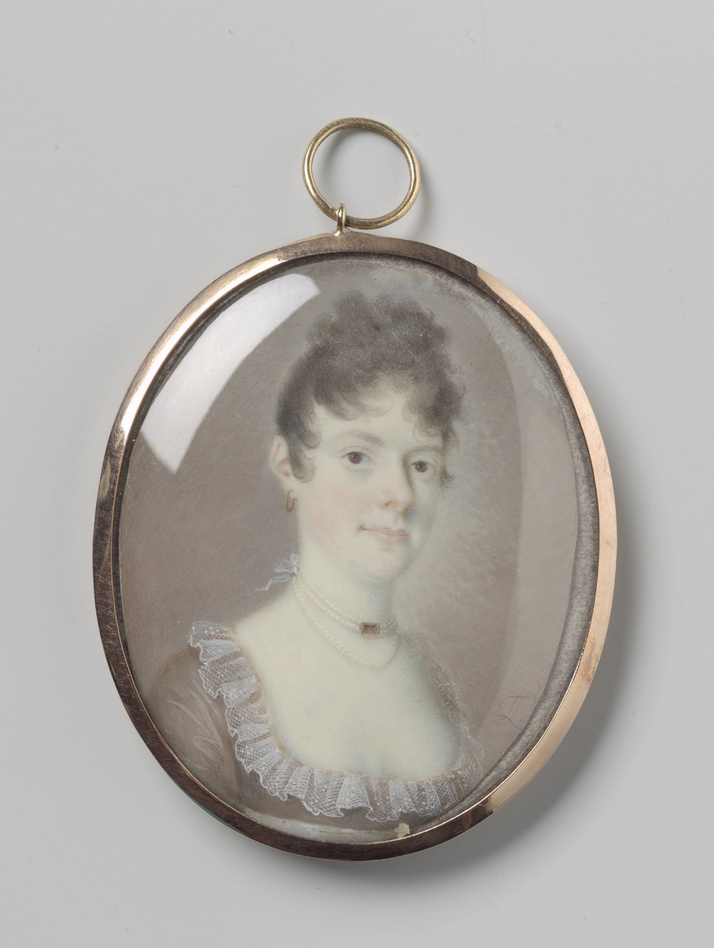 Portret van een vrouw met een parelcollier – Leonardus Temminck Vintage Portrait Art Print | Wall Art Poster