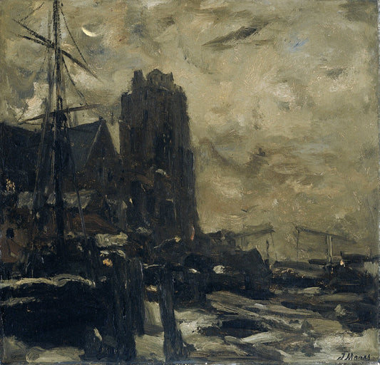 Dordrecht bij avond – Jacob Maris Vintage Landscape Art Print | Wall Art Poster