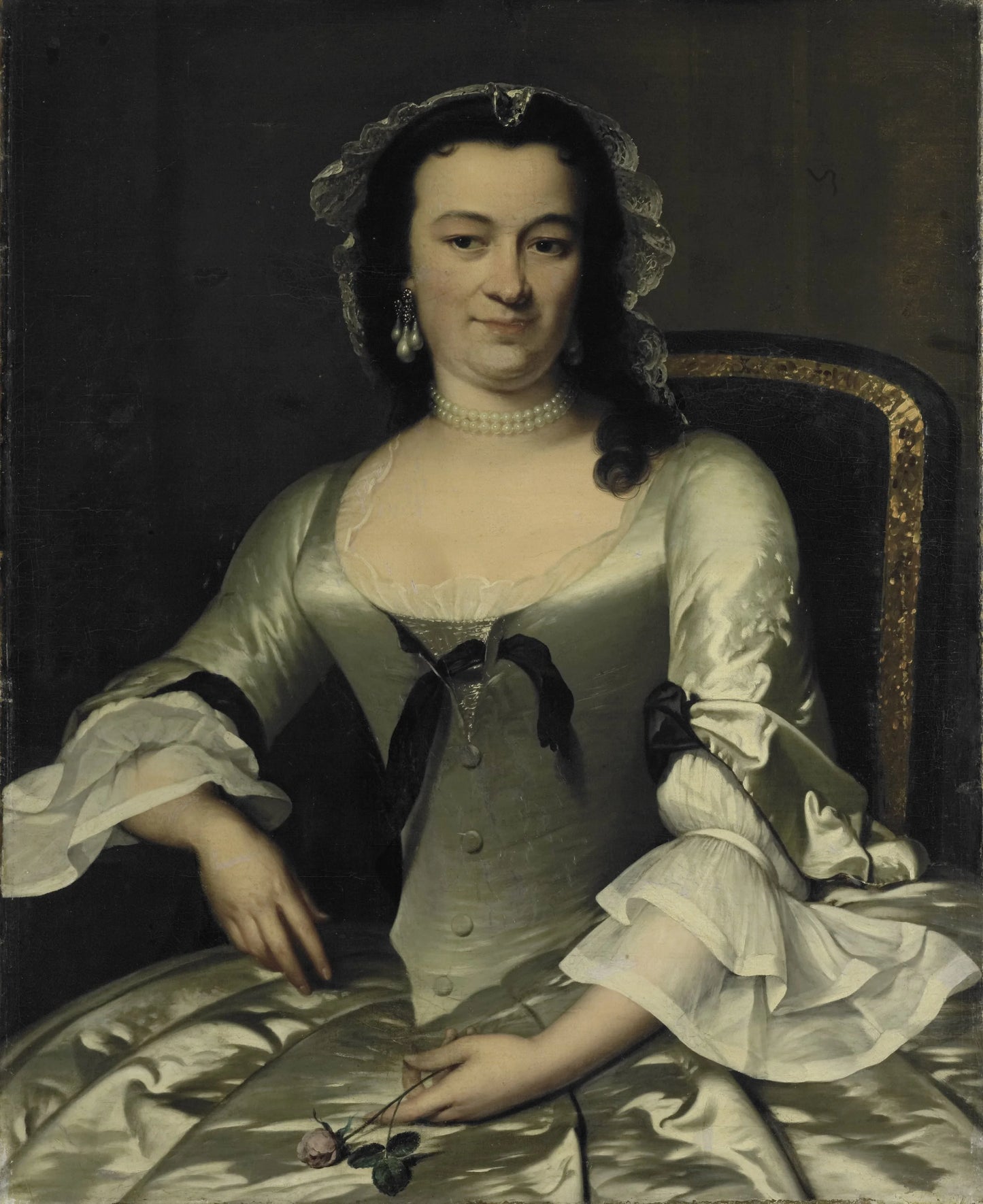 Portrait of Maria Henriëtte van de Pol, Wife of Willem Sautijn – Frans van der Mijn Vintage Portrait Art Print | Wall Art Poster