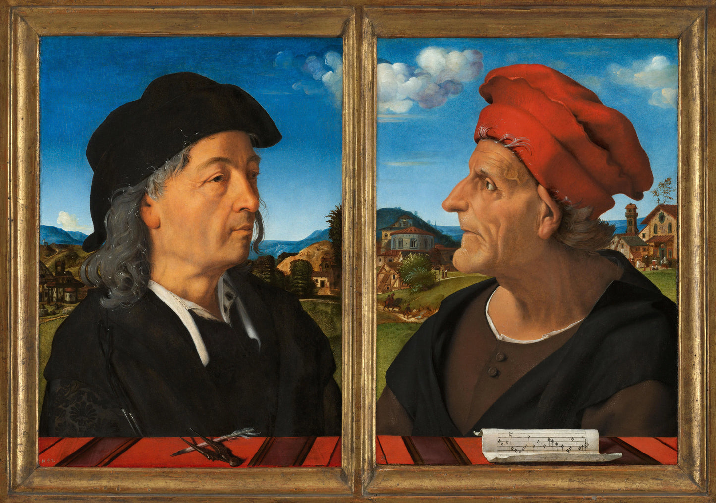 Portraits of Giuliano and Francesco Giamberti da Sangallo – Piero di Cosimo Vintage Self-Portrait Art Print | Wall Art Poster