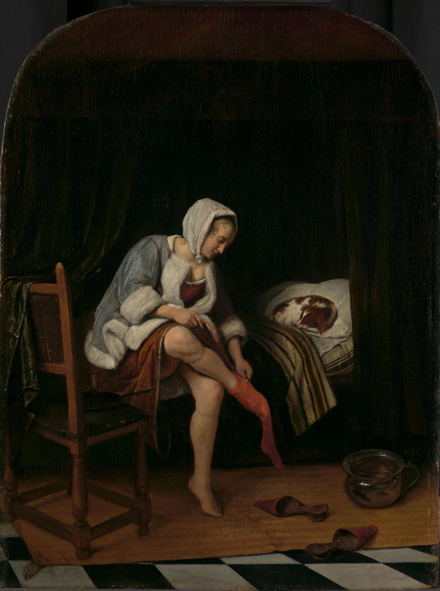 Woman at her Toilet – Jan Havicksz. Steen Vintage Art Print | Wall Art Poster