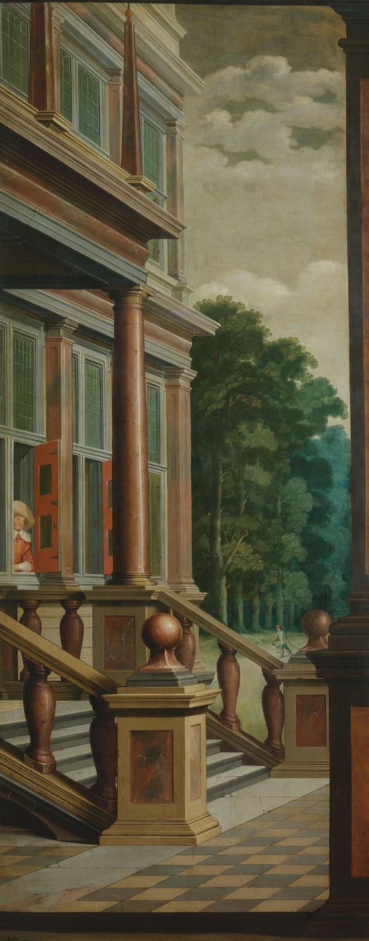 A Seven-Part Decorative Sequence: An Outdoor Stairway – Dirck van Delen Vintage Art Print | Wall Art Poster