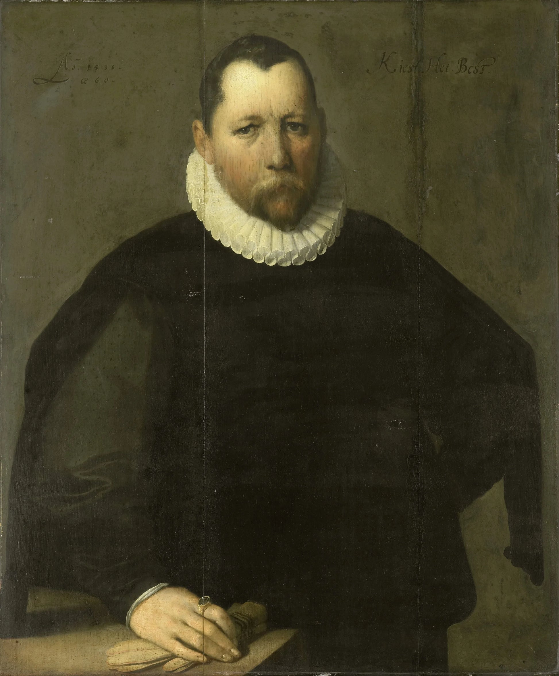 Pieter Jansz Kies (c 1536-97). Burgomaster of Haarlem – Cornelis Cornelisz. van Haarlem Vintage Portrait Art Print | Wall Art Poster