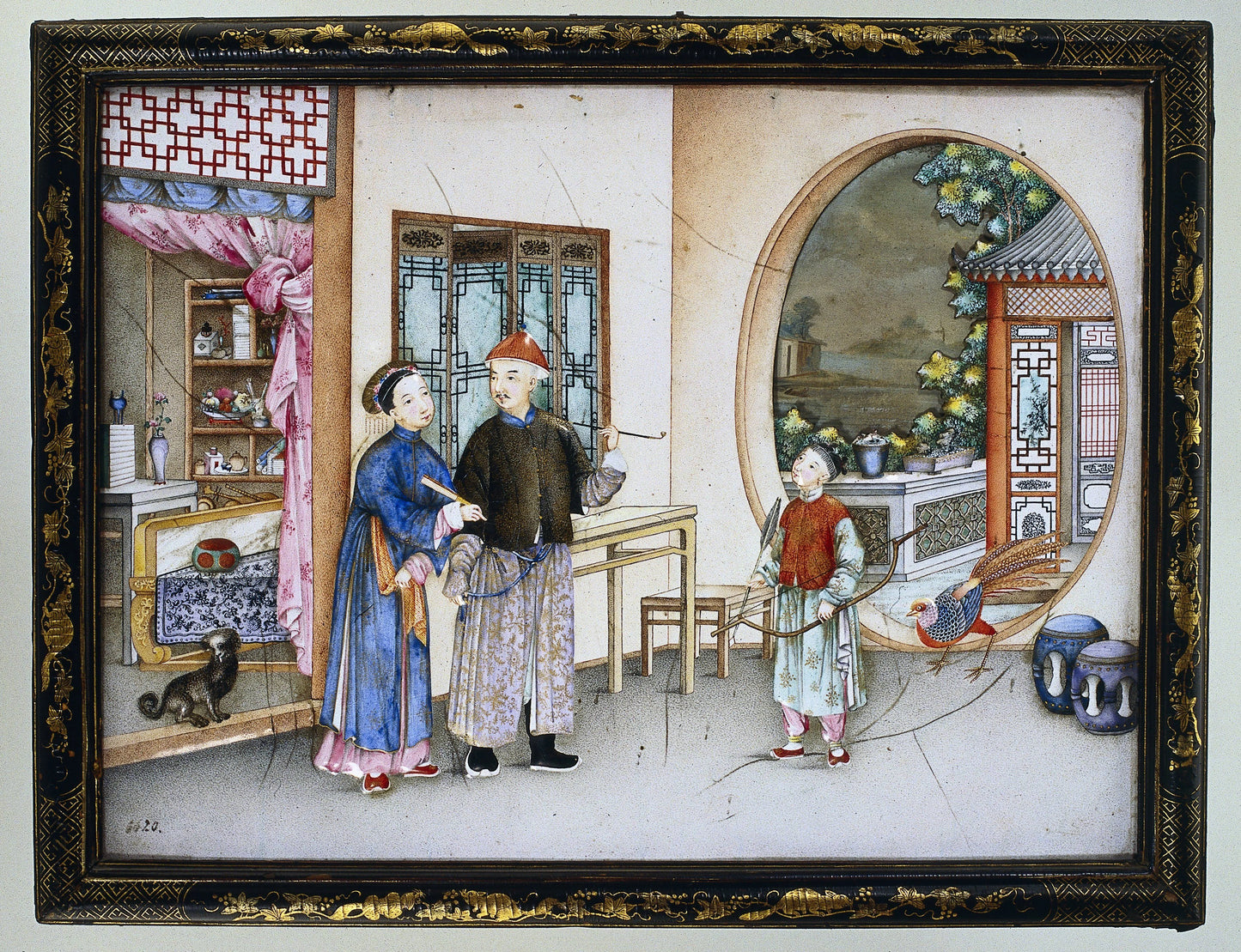 Plaque depicting an interior with figures – anonymous Vintage Landscape Art Print | Wall Art Poster