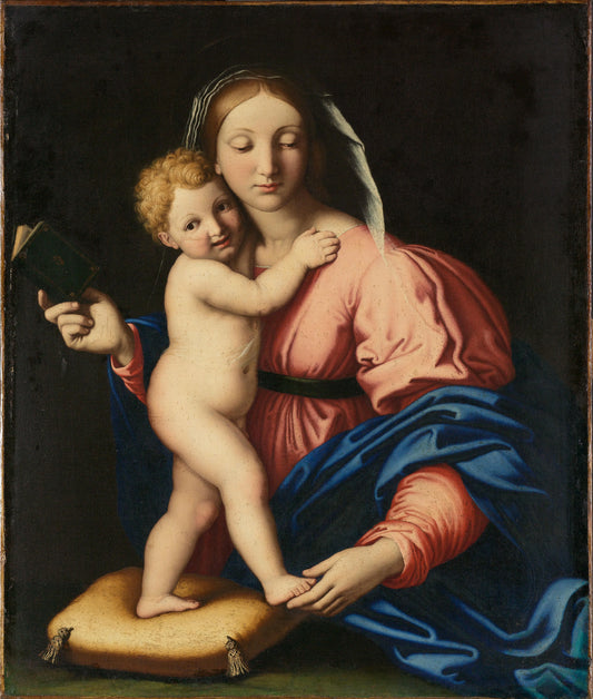 Virgin and Child – atelier van Giovanni Battista Salvi Vintage Art Print | Wall Art Poster