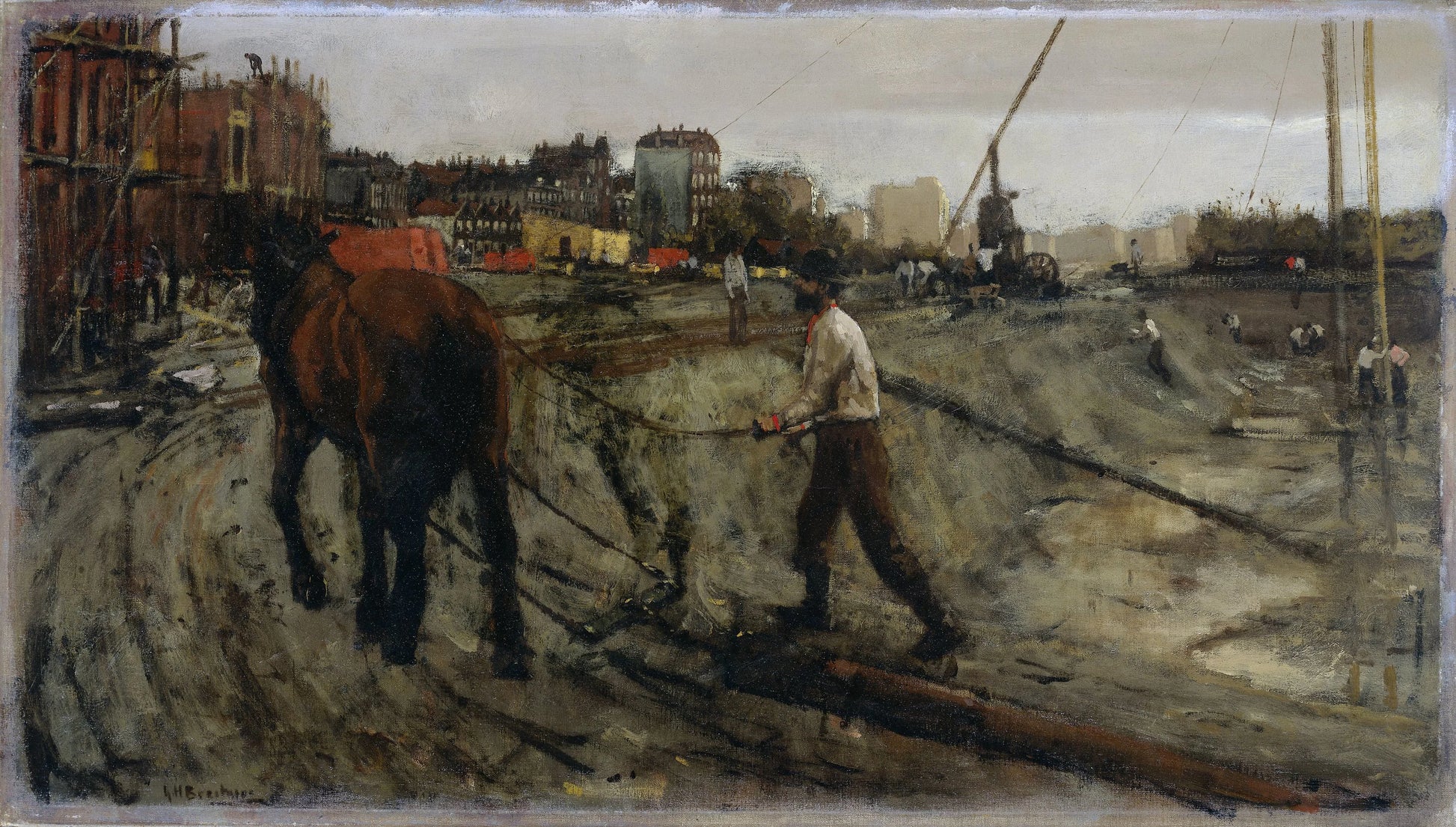 Building Site in Amsterdam – George Hendrik Breitner Vintage Cityscape Art Print | Wall Art Poster