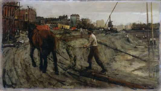 Building Site in Amsterdam – George Hendrik Breitner Vintage Cityscape Art Print | Wall Art Poster