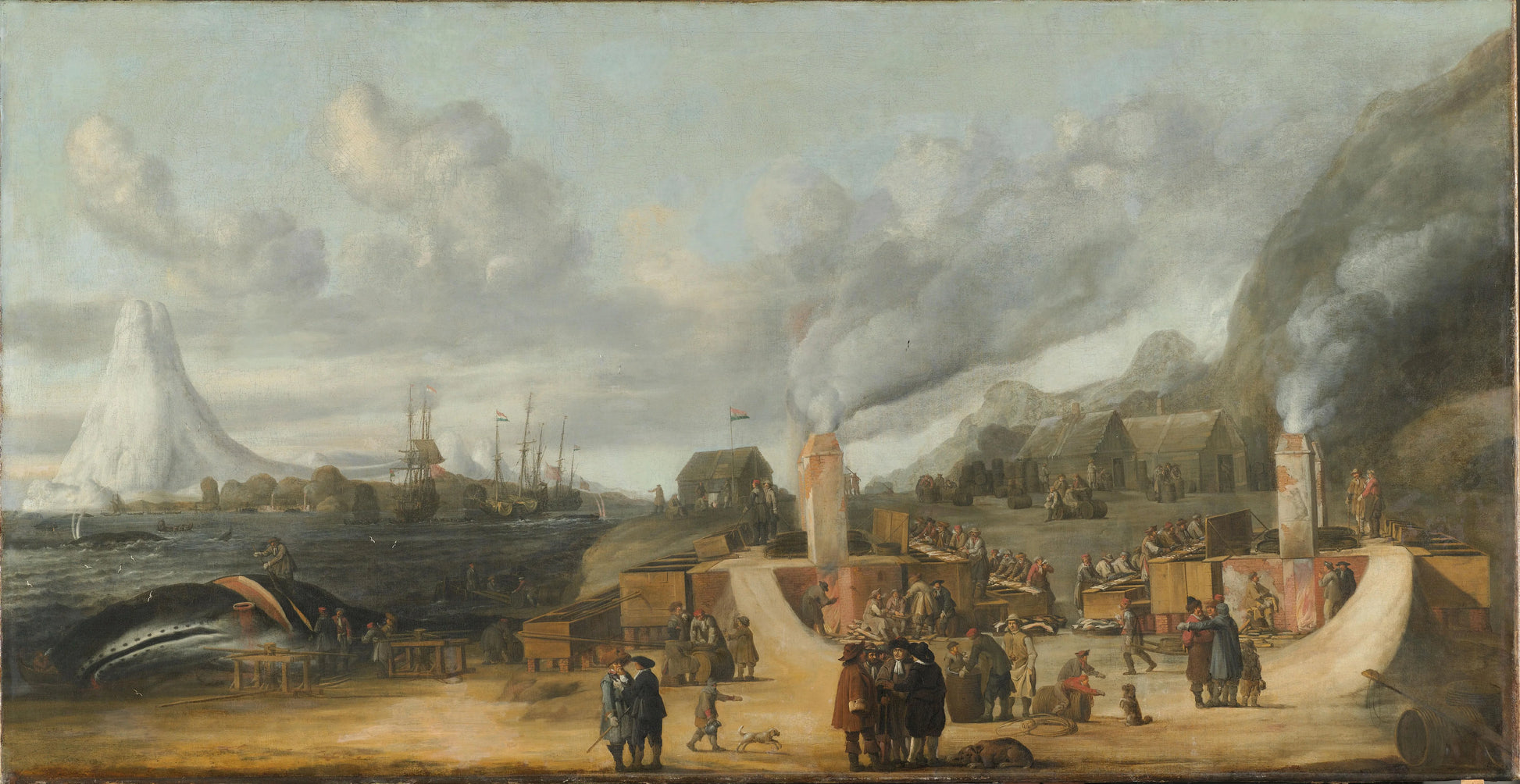 The Whale-oil Refinery near the Village of Smerenburg – Cornelis de Man Vintage Art Print | Wall Art Poster