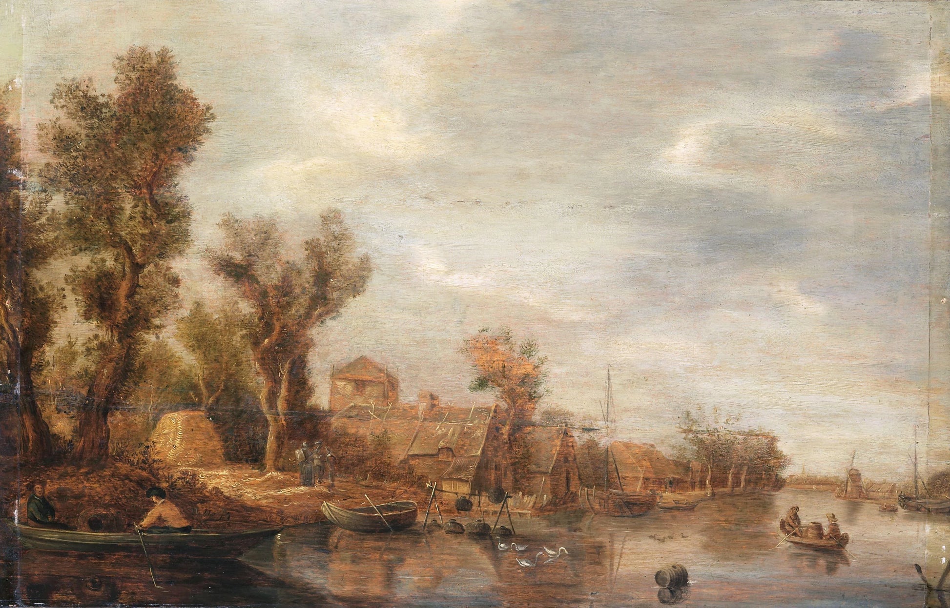 River View – navolger van Jan van Goyen Vintage Landscape Art Print | Wall Art Poster