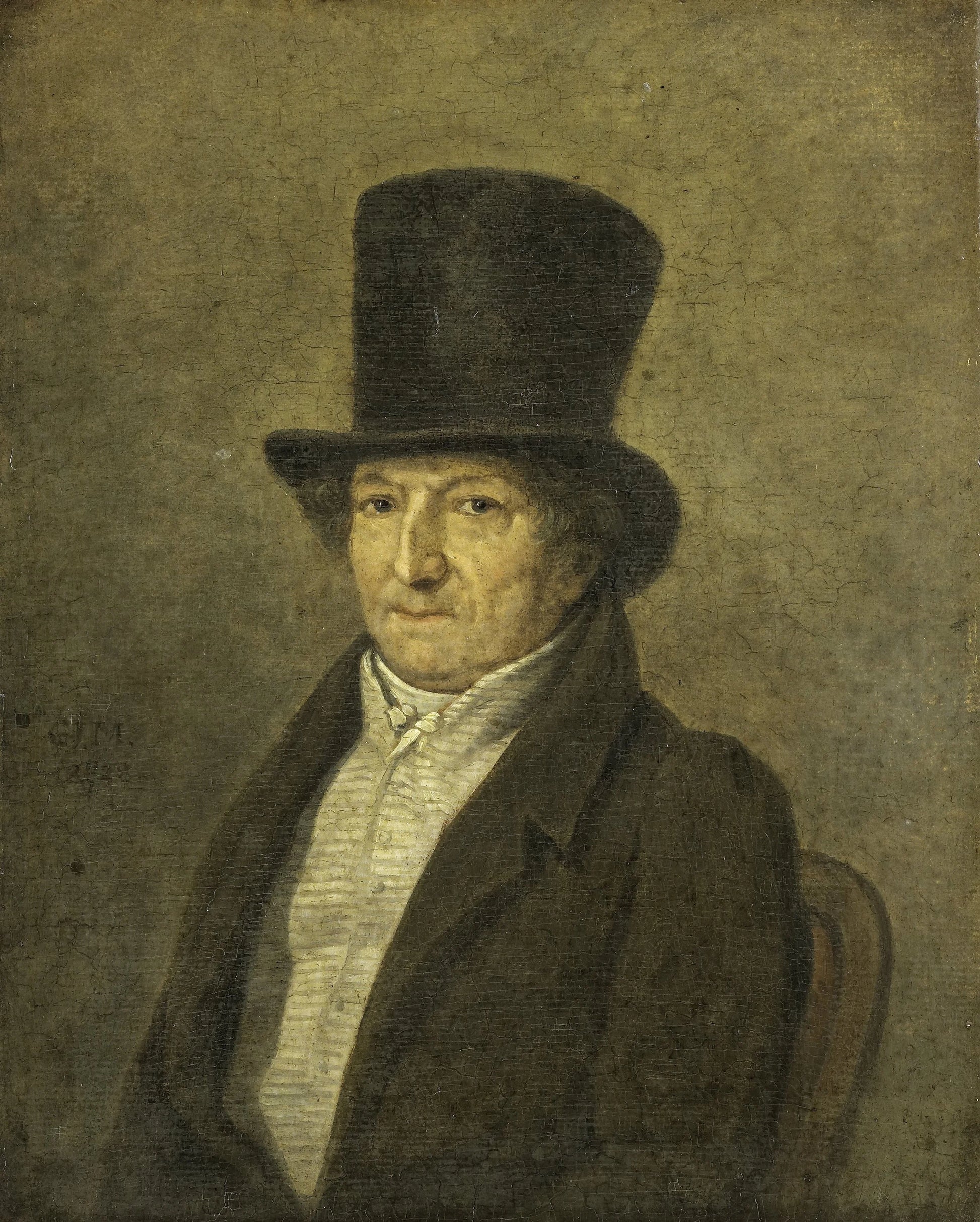 Portrait of Jean Bernard, Art Collector and Painter in Amsterdam – Gerrit Jan Michaëlis (mentioned on object) Vintage Self-Portrait Art Print | Wall Art Poster
