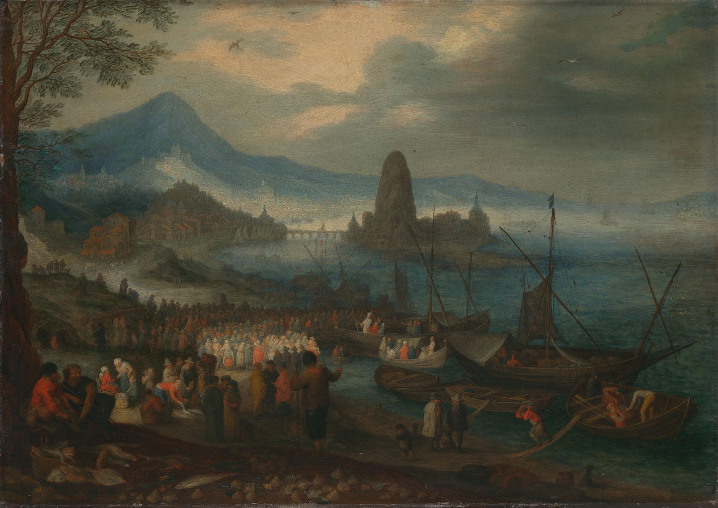 The Sermon on the Sea of Galilee – kopie naar Jan Brueghel (I) Vintage Landscape Art Print | Wall Art Poster