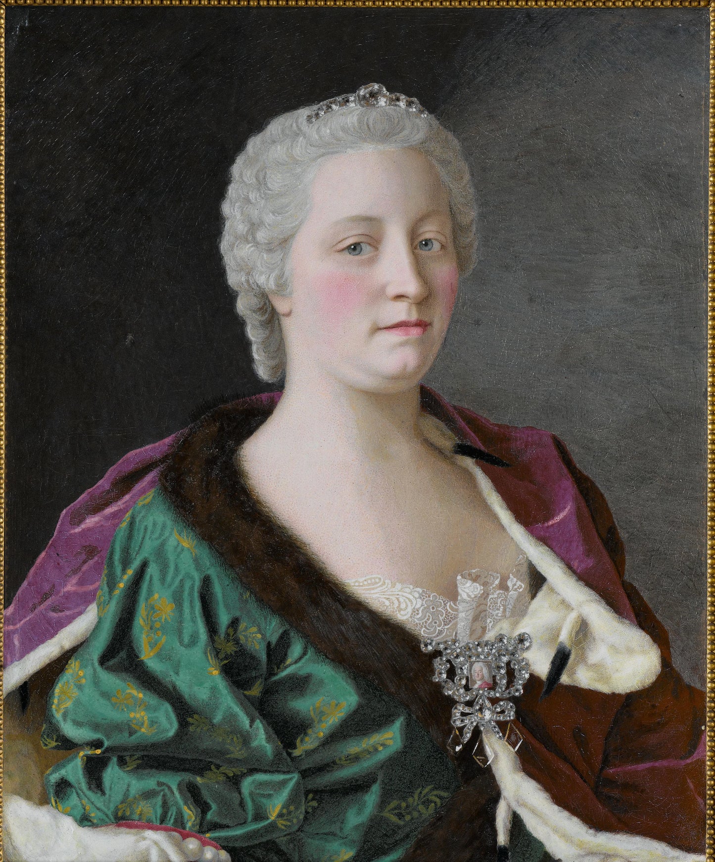 Maria Theresa, Archduchess of Austria, Queen of Hungary and Bohemia, and Holy Roman Empress – Jean-Etienne Liotard Vintage Portrait Art Print | Wall Art Poster